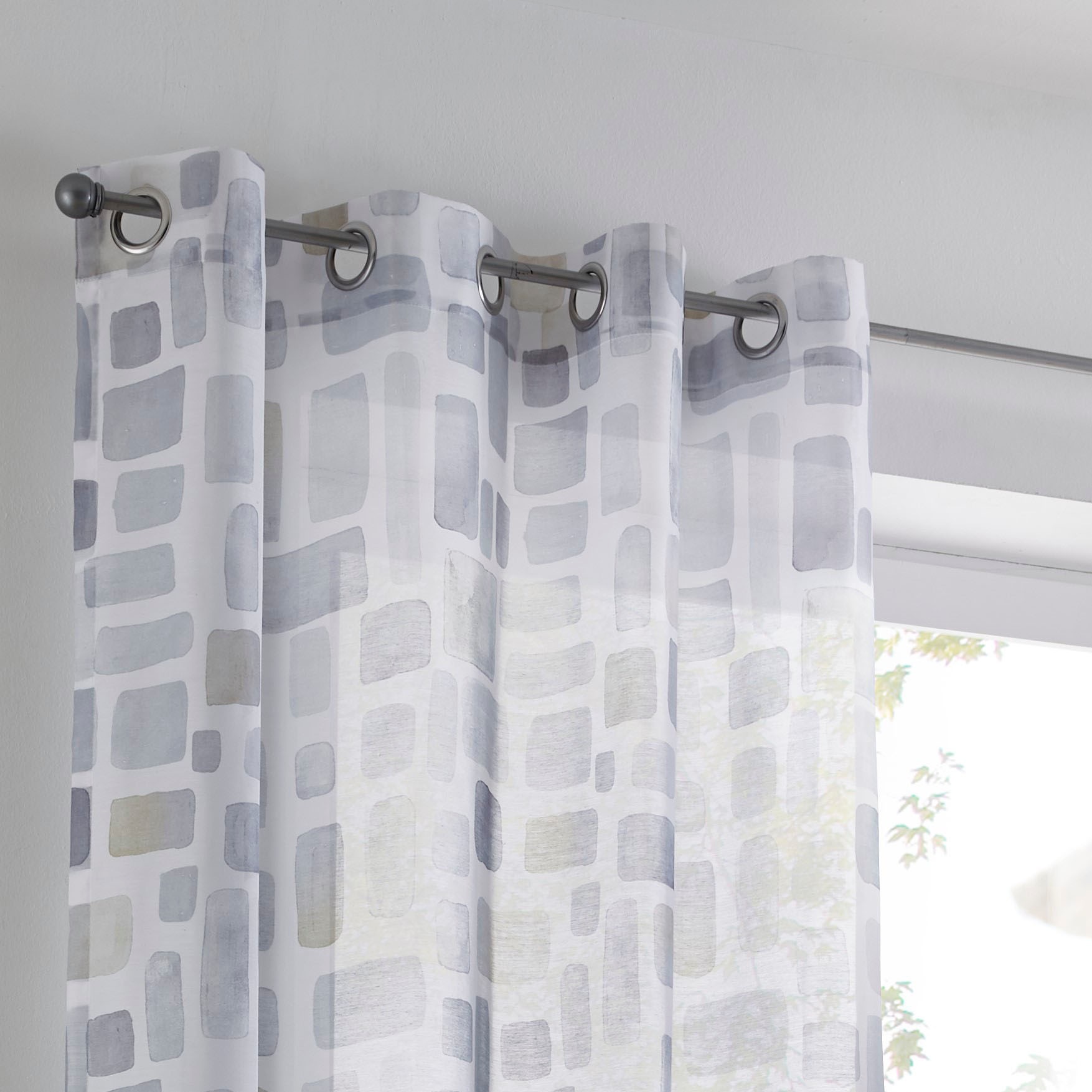 Kutti Vorhang "Glen" Ösen 1 Stk. tlg. modernes Aquarell Design, Wasserfarbe günstig online kaufen