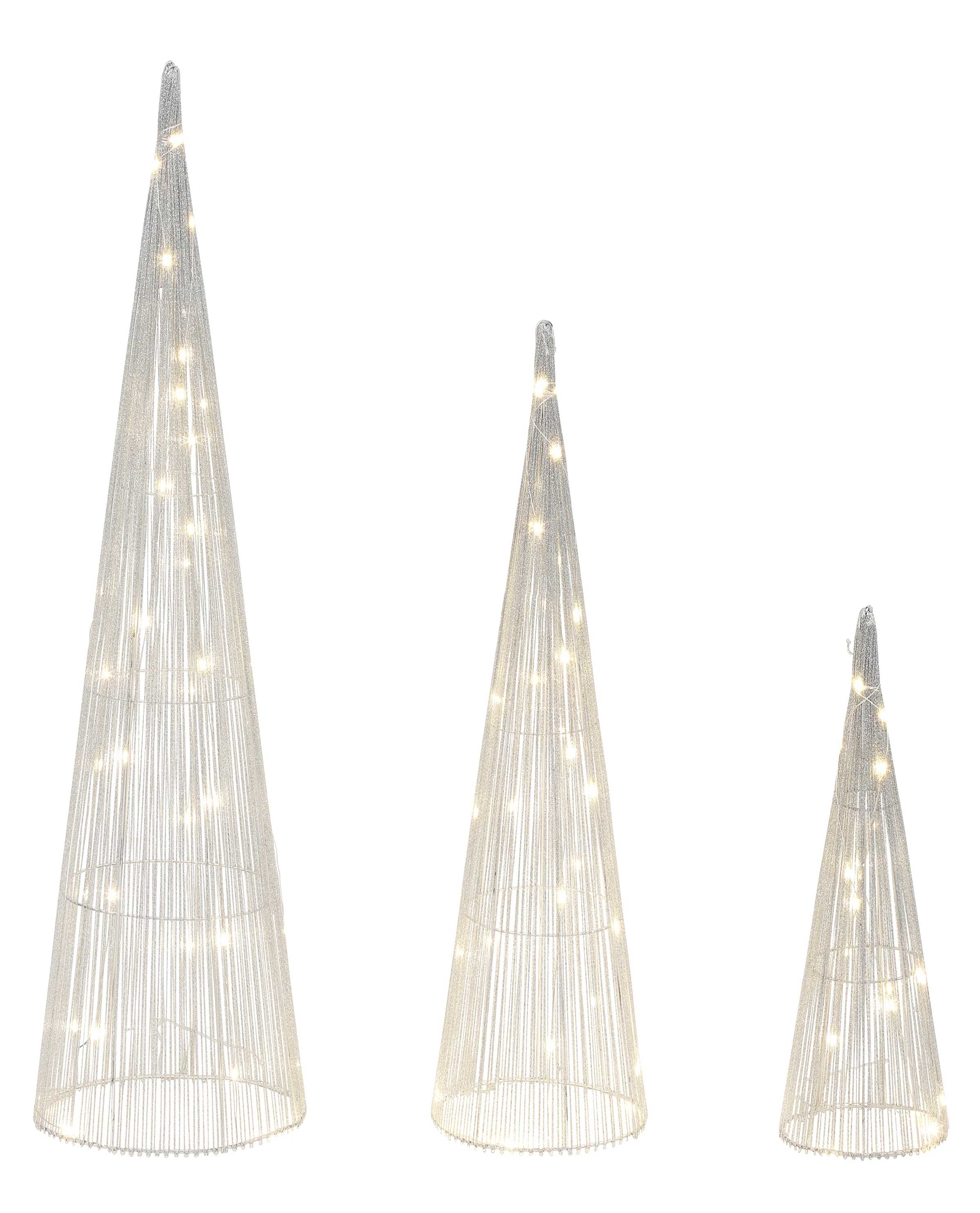 Star-Max LED Dekolicht »Pyramiden mit LED-Beleuchtung, Weihnachtsdeko, LED- Bäume«, 90 flammig-flammig, Effektvolle schimmernde Leucht Pyramiden in 3  Größen | BAUR