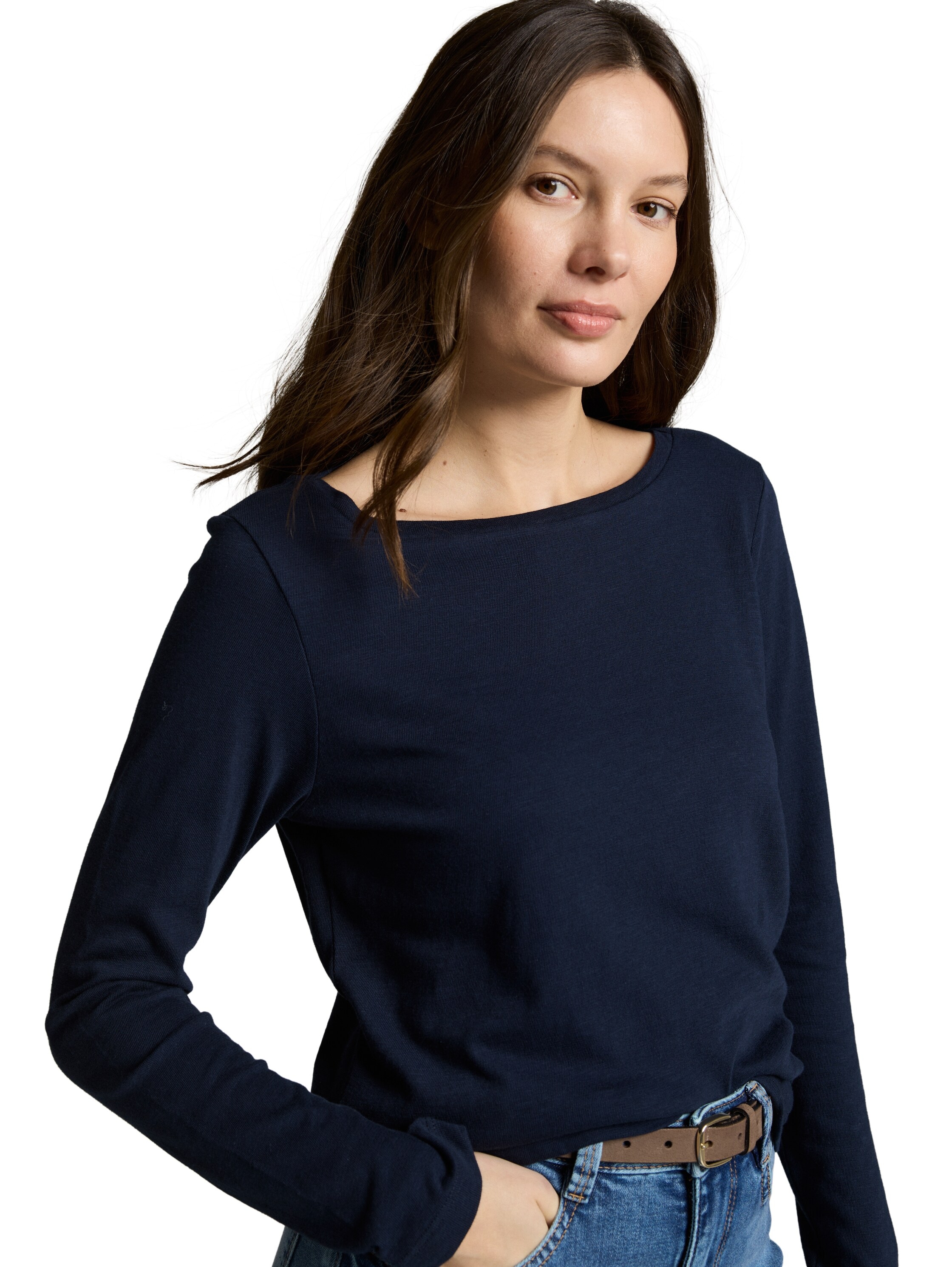 TOM TAILOR Langarmshirt unifarben