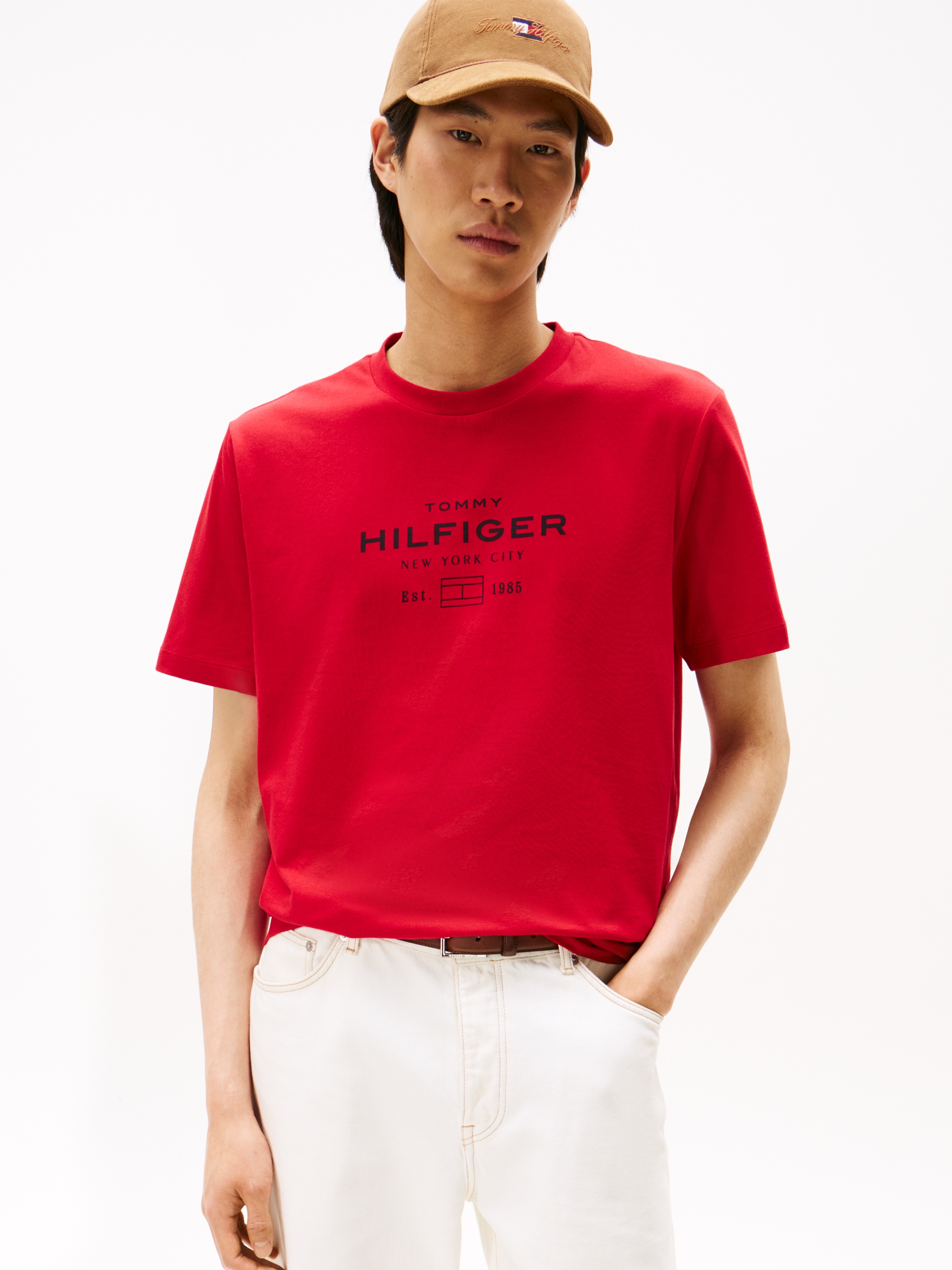 Tommy Hilfiger T-Shirt "HILFIGER STACK GRAPHIC TEE", Regular fit mit Rundha günstig online kaufen