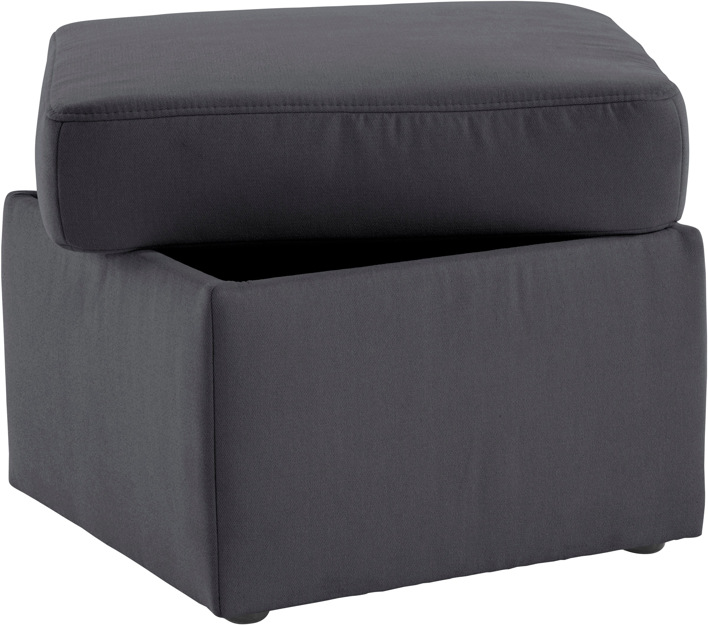 Stauraumhocker SIT & MORE "Melissa", grau (dunkelgrau), B:60cm H:48cm T:60cm, 98% Polyester 2% Polyamid, Hocker, klassisches Design, optional in dem mit Wasser zu reinigendem Bezug 3
