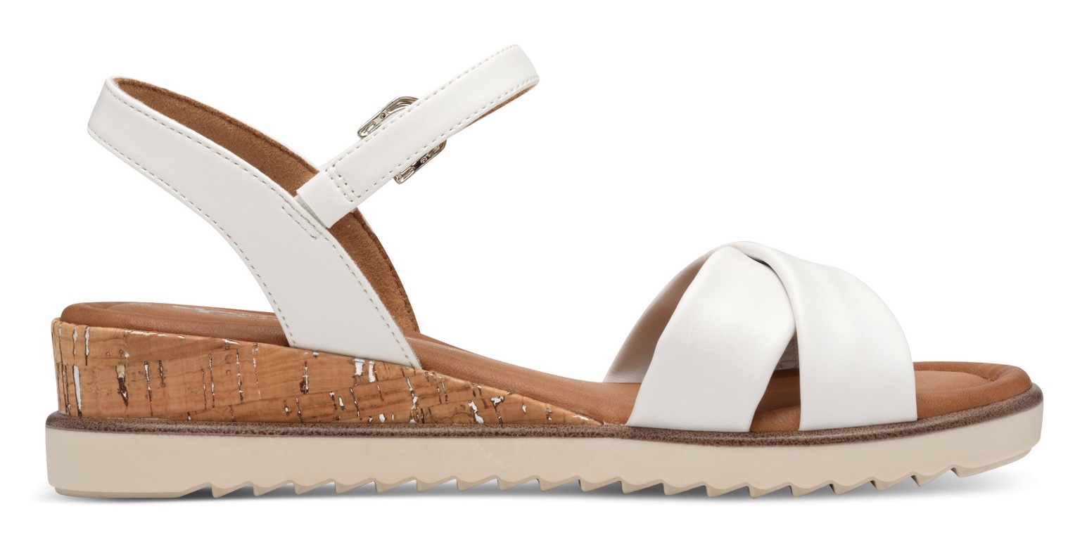 Tamaris Sandalette, Keilabsatz, Sommerschuh, Riemchensandale mit Schnallenverschluss