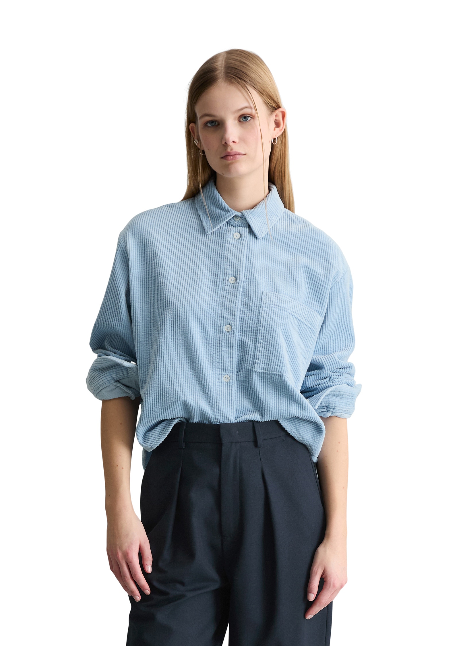 Marc OPolo DENIM Langarmbluse "mit lässiger Bubble-Struktur" günstig online kaufen