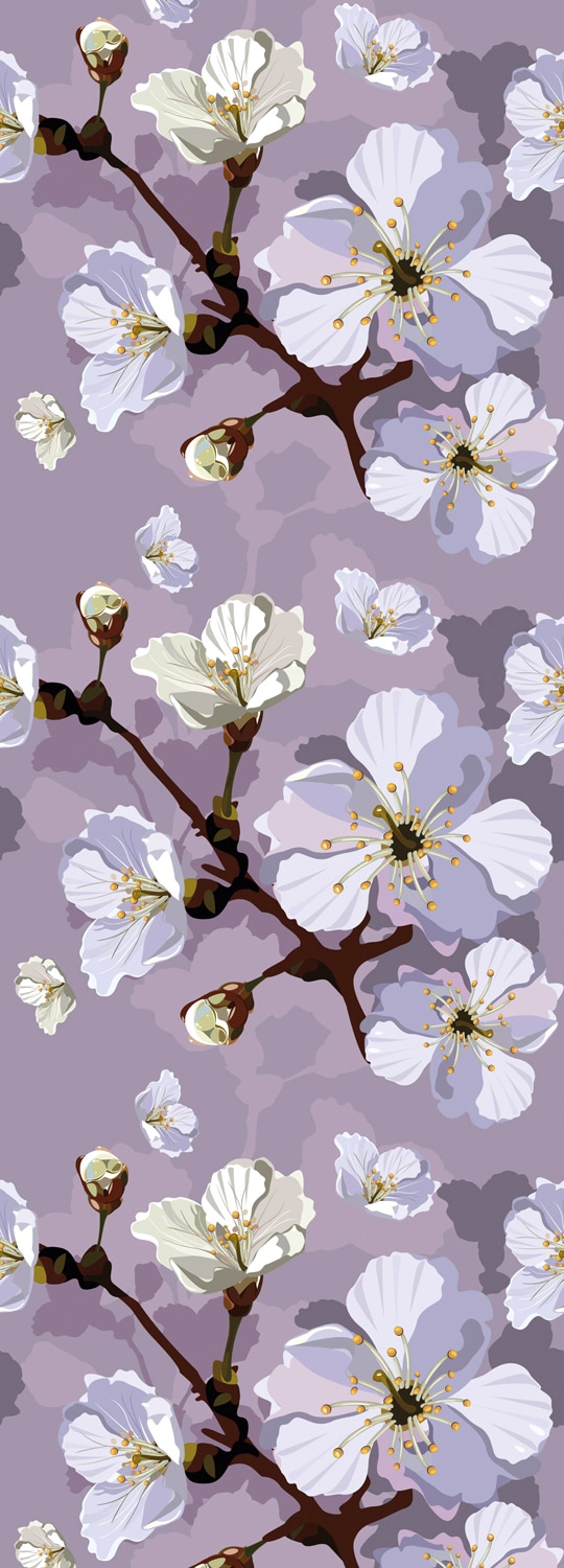 queence Vinyltapete "Callum" Motiv bedruckt botanisch floral gemustert natürlich glatt 90x250cm, selbstklebend, kinderleichte Anbringung, Sticker