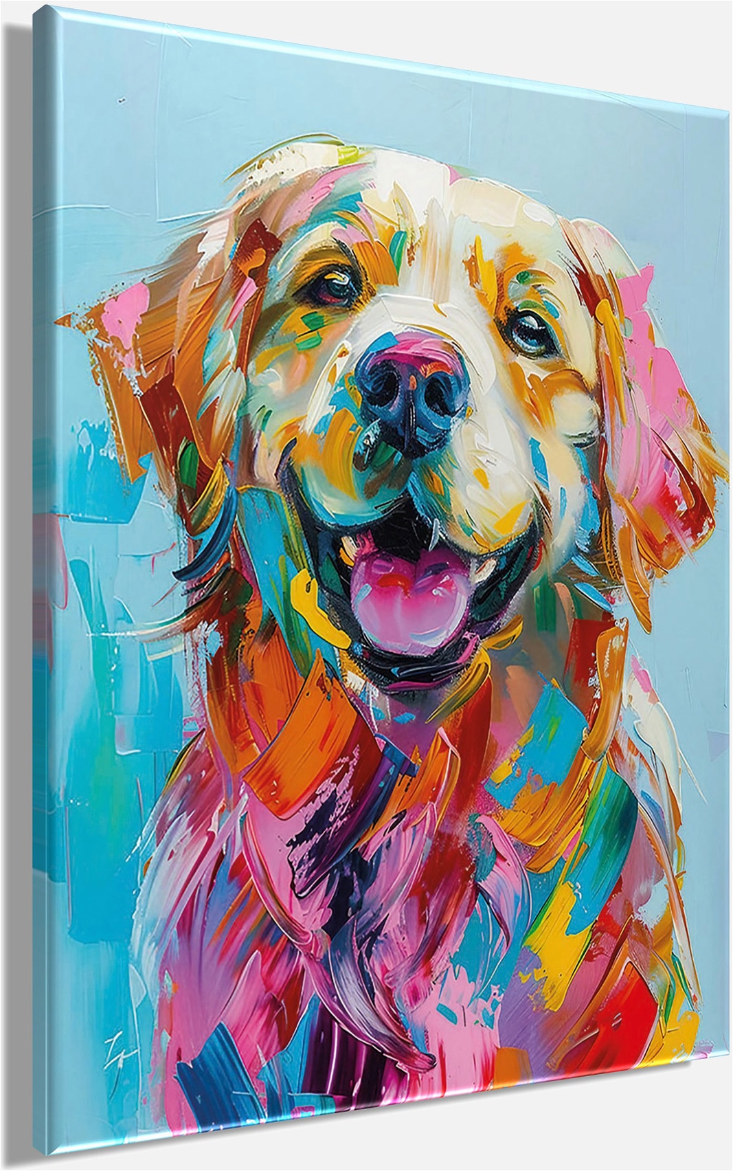 Bönninghoff Leinwandbild »Wandbild HUND GOLDEN RETRIEVER 46x61 cm – Leinwandbild Keilrahmen Deko« Hunde | Hundebilder | Kunst | Pop Art | Tiere 1 Stk. tlg. auf Keilrahmen gespannt