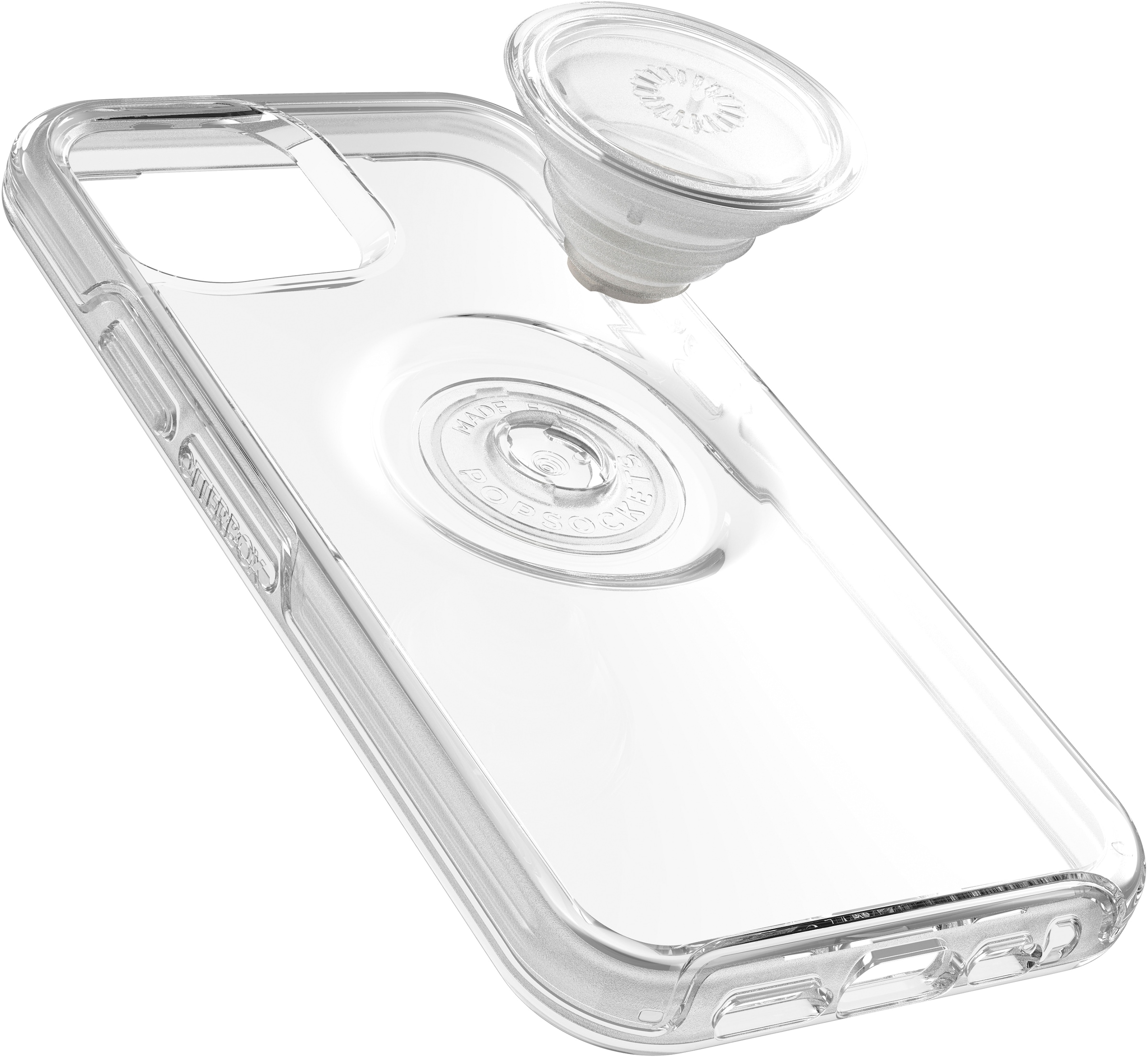 Otterbox Smartphone-Hülle »Otter+Pop Symmetry Clear iPhone 12 / iPhone 12 Pro«, iPhone 12 Pro-iPhone 12, integrierter PopGrip