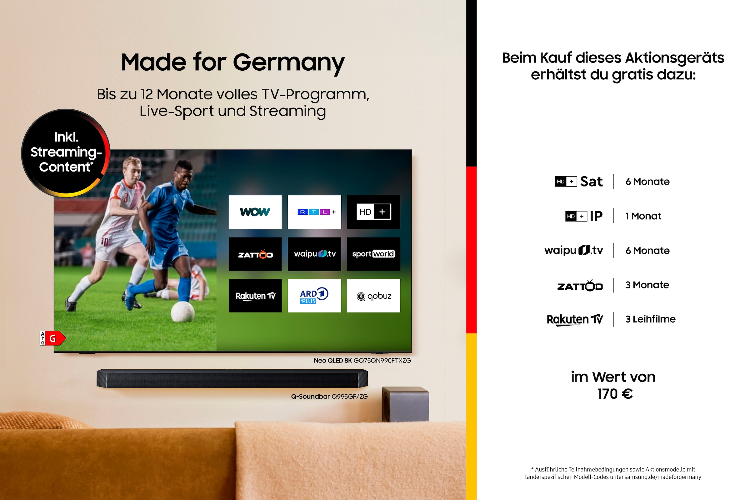 Samsung LED-Fernseher »GU75U7099FU« 189 cm/75 Smart-TV Crystal UHD, Q-Symphony, Dolby Surround Sound, Triple Tuner, Smart-Hub