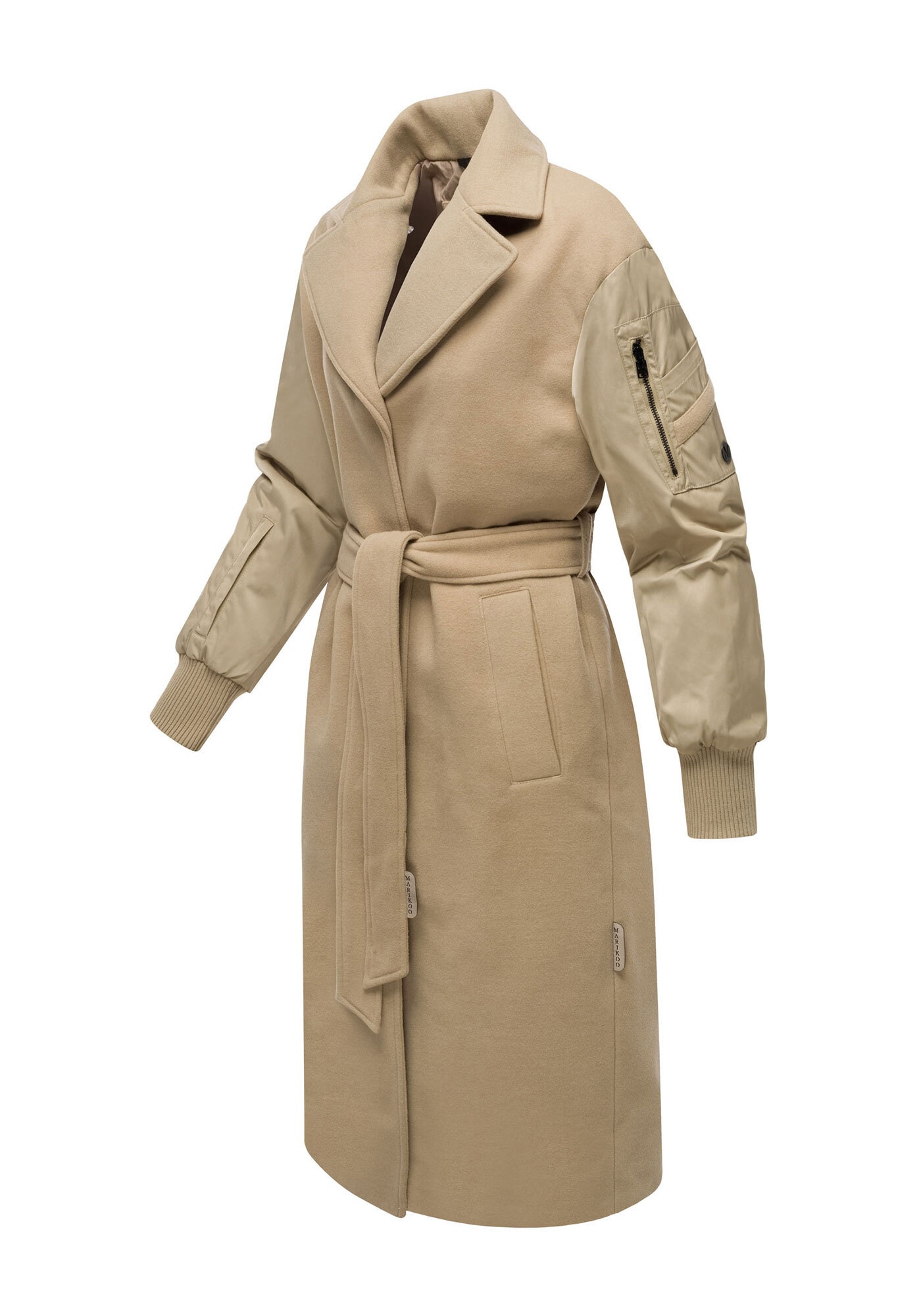Marikoo Winterjacke »Tjadee«, Langer Wickelmantel