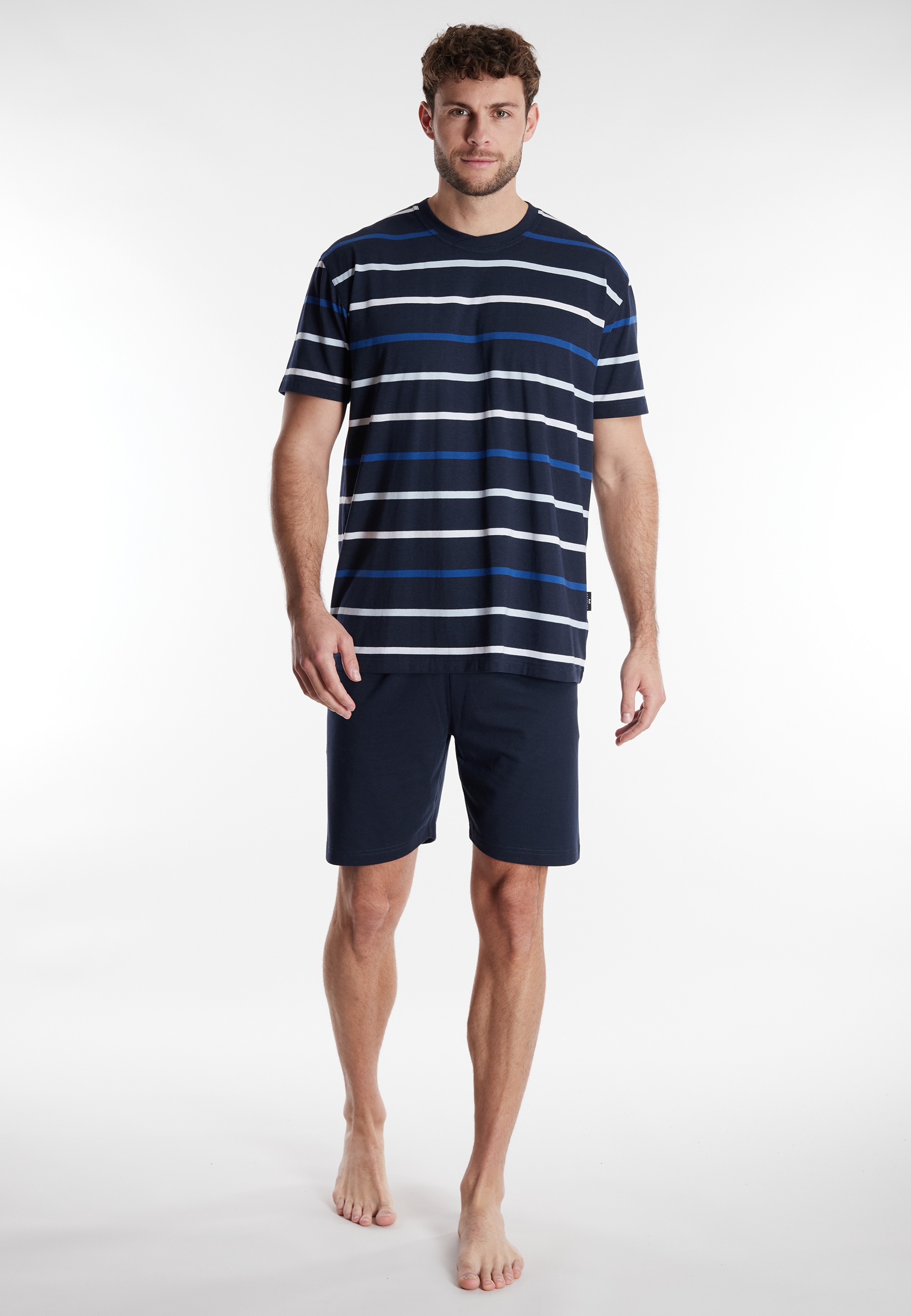 GÖTZBURG Shorty, (2 tlg.), Kurzarm, Rundhalsausschnitt, gestreiftes Obertei günstig online kaufen