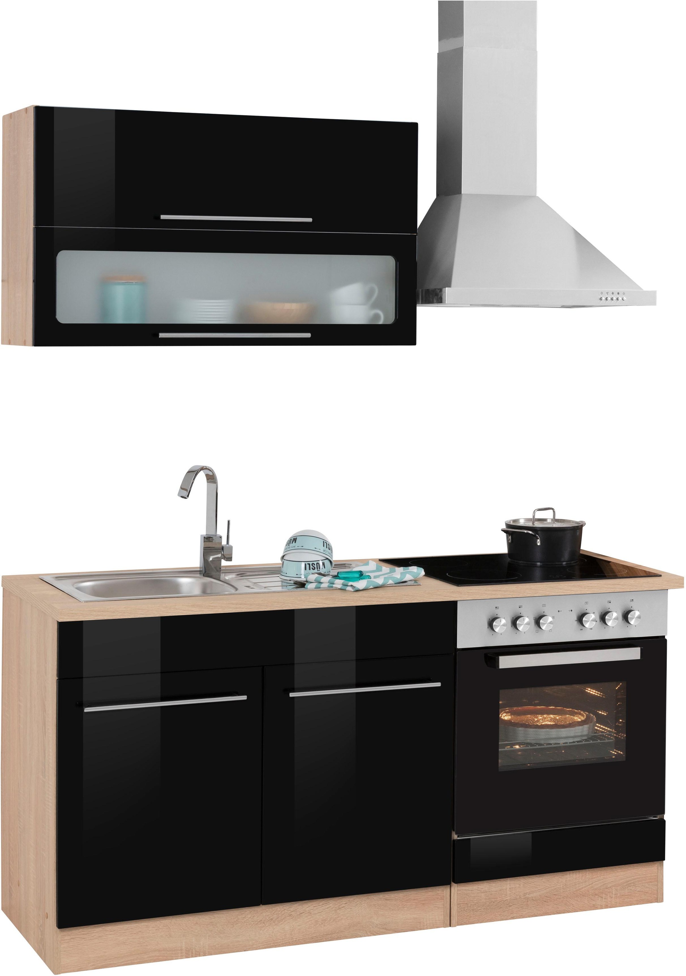 KOCHSTATION Pantryküche "KS-Eton" mit E-Geräten, Breite 160 cm