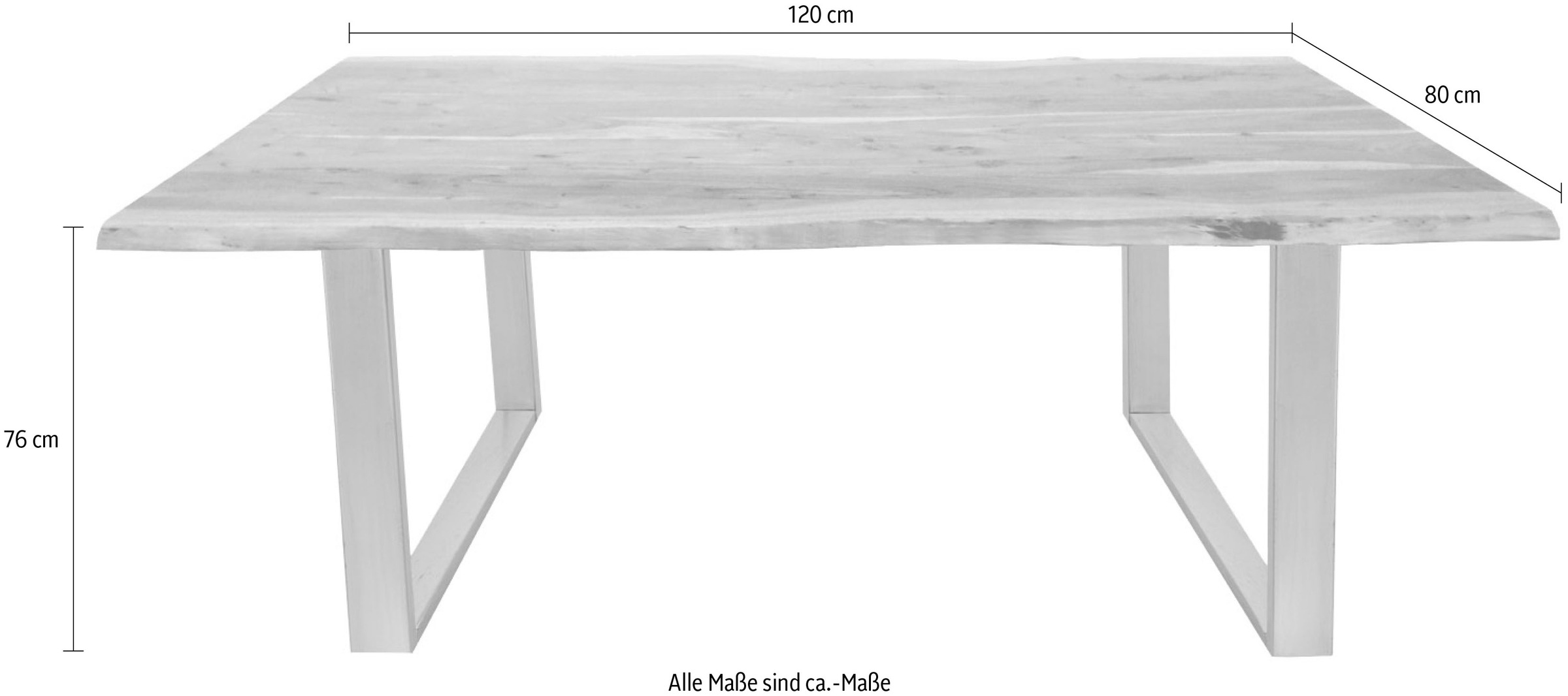 SIT Esstisch »Tops&Tables«, mit Tischplatte aus Wildeiche, mit Baumkante wie gewachsen, Vintage