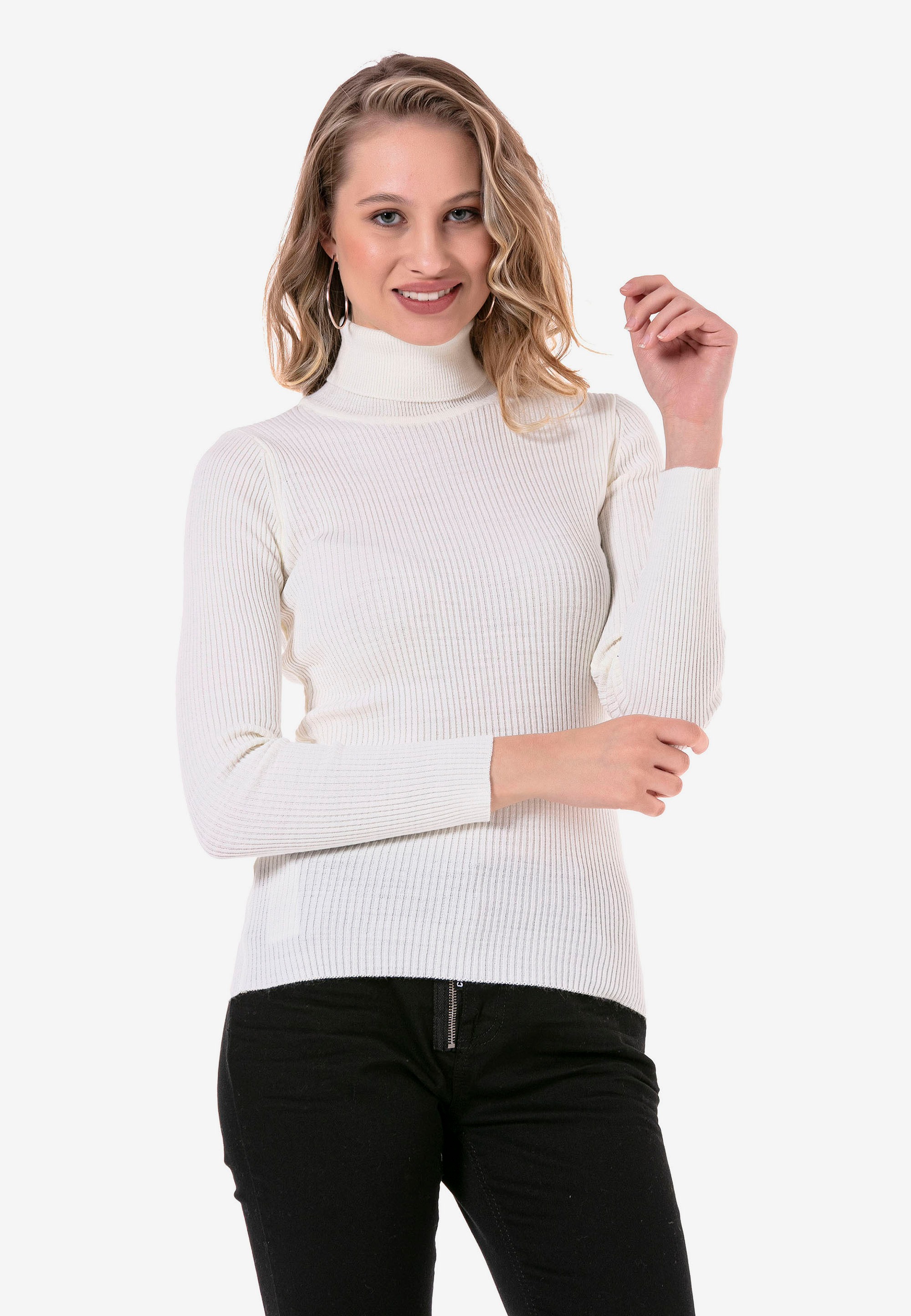 Cipo & Baxx Rollkragenpullover, in elegantem Design