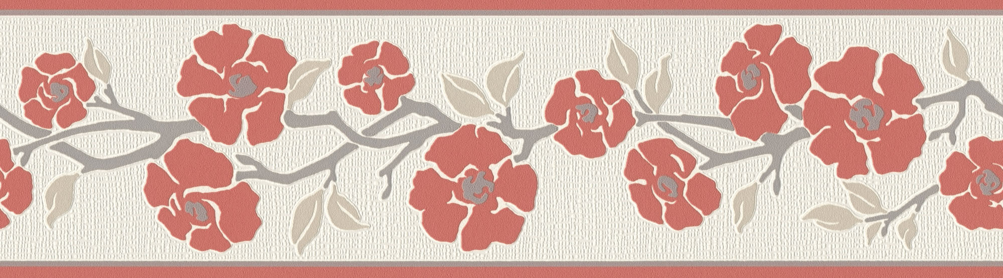 A.S. Création Bordüre "Only Borders 11" floral geblümt natürlich strukturiert Blumen-Tapete Bordüre Blumen Borte Wohnzimmer Schlafzimmer Küche Optik