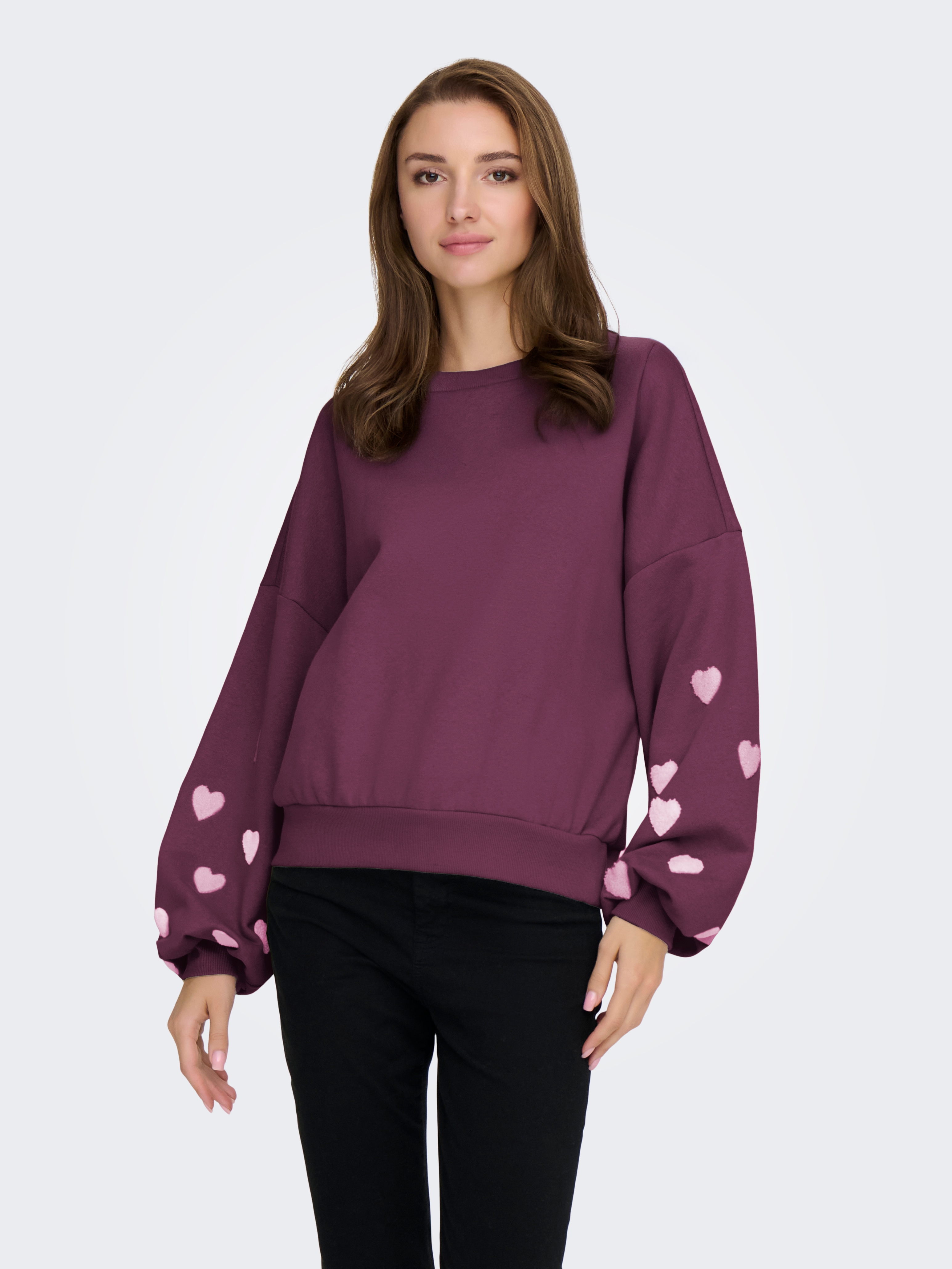 Only Sweatshirt "Onlmacy L/S O-Neck Box Cc Swt", Baumwollmischung, Regular Fit