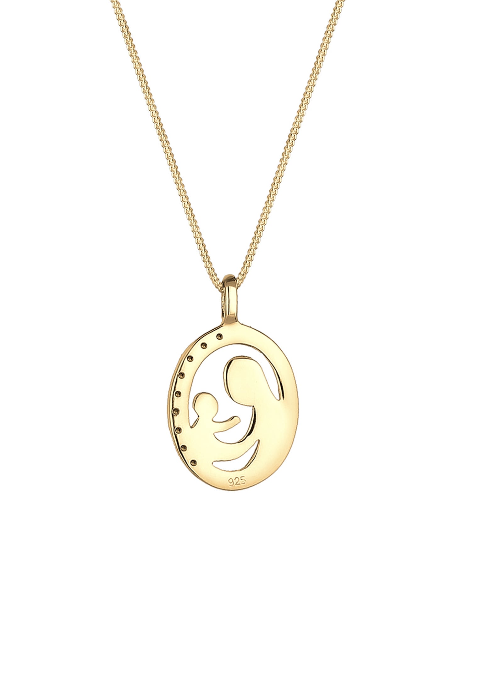 Elli Collierkettchen »Mutter Kind Glas Kristalle Weiß 925 Sterling Silber«
