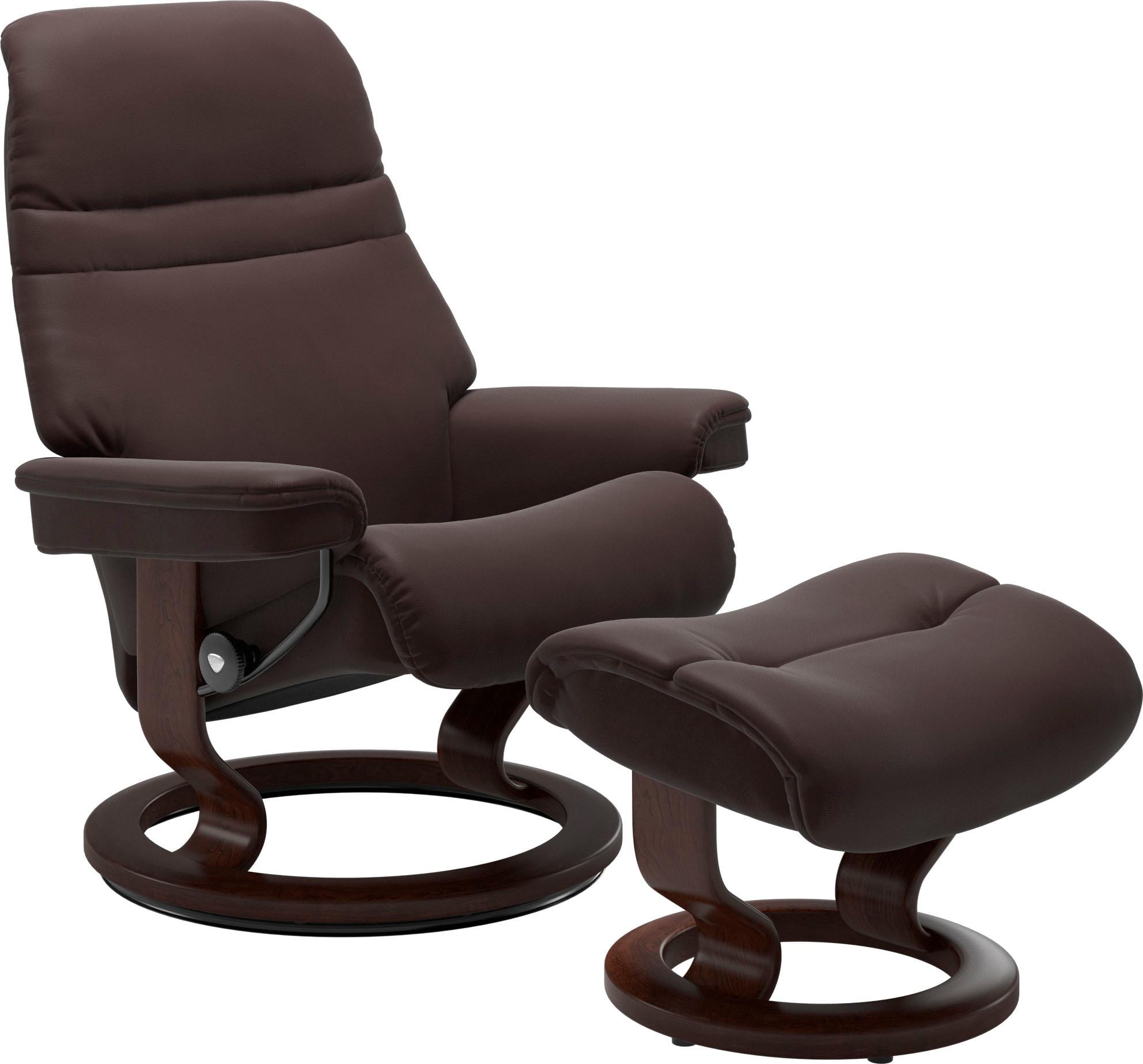 Stressless Relaxsessel "Sunrise" mit Classic Base, Größe M, Gestell Braun, in 2 Bezugsqualitäten lieferbar