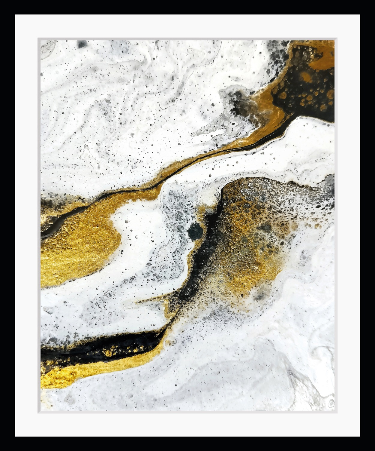 queence Bild »Tweety«, Abstrakt-Kunst-Marmor-Modern, HD Premium Poster-Druck inkl. Holzrahmen