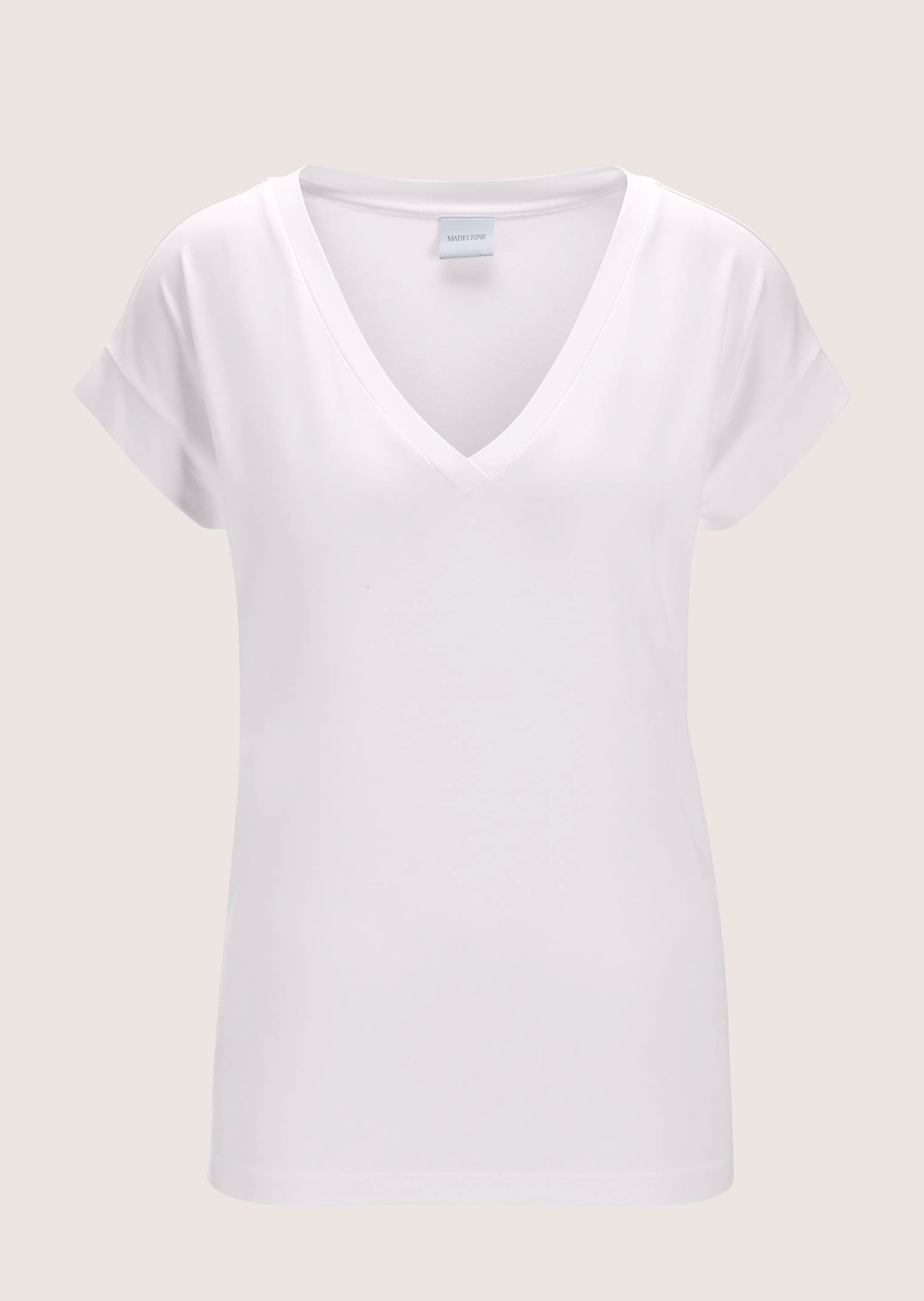 MADELEINE Kurzarmshirt »Shirt Zeitloses Blusenshirt mit V-Ausschnitt«