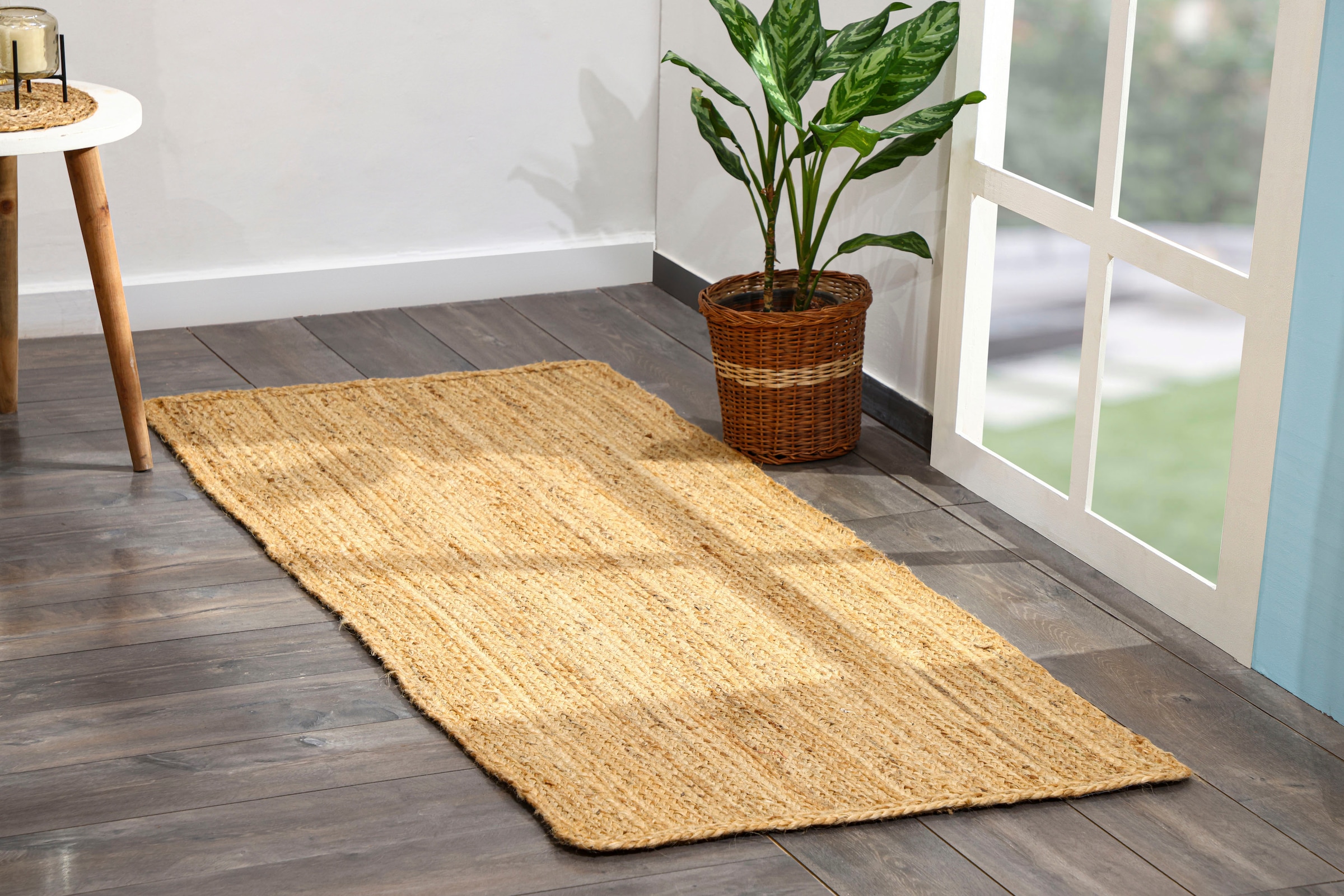 Myflair Möbel & Accessoires Läufer »Lola«, rechteckig, 10 mm Höhe, Juteteppich, Wendeteppich, handgeflochten, 100% Naturfaser, Boho-Style