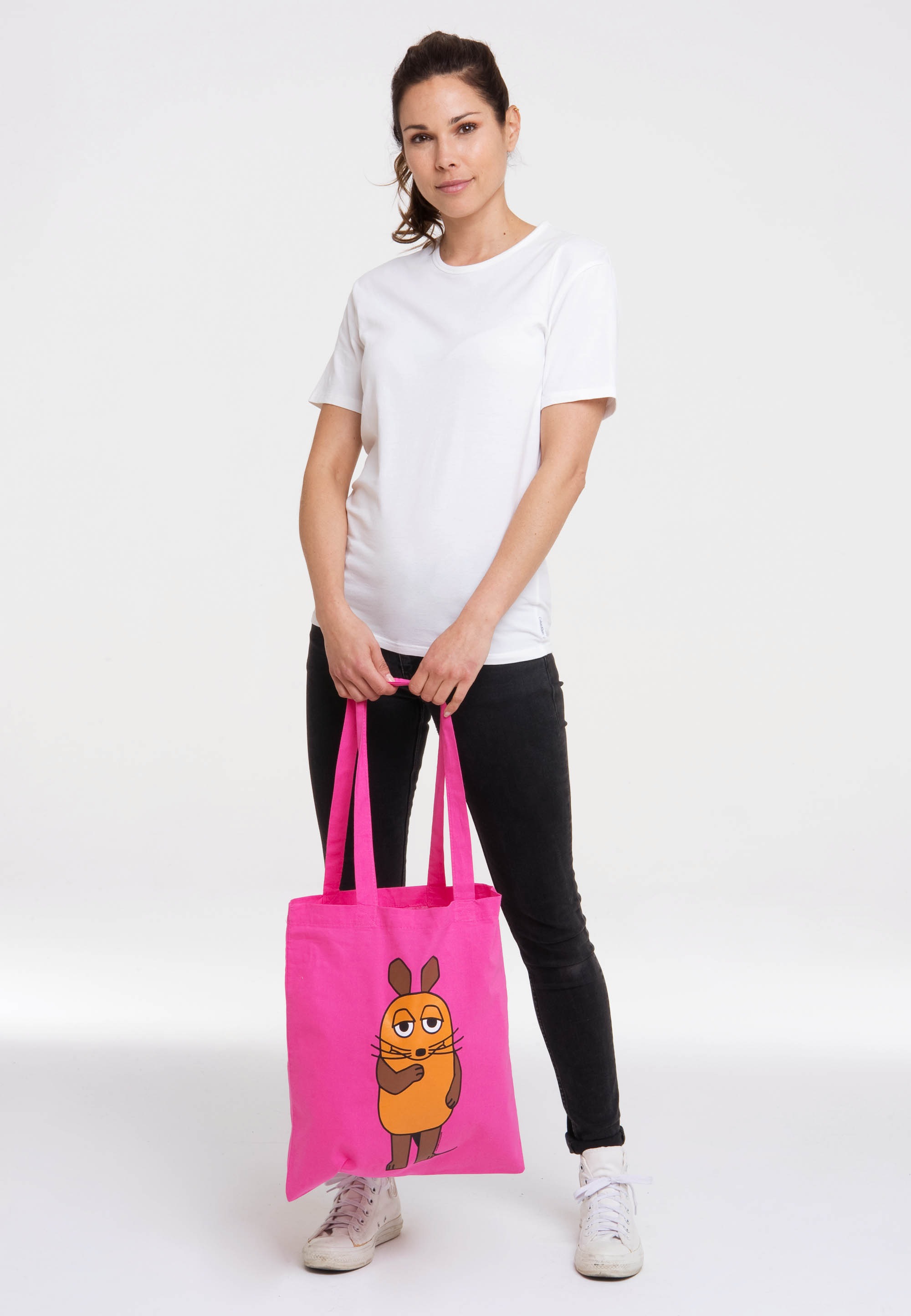 LOGOSHIRT Henkeltasche »Baumwolltasche Die Sendung mit der Maus«, mit Sendung mit der Maus-Logo