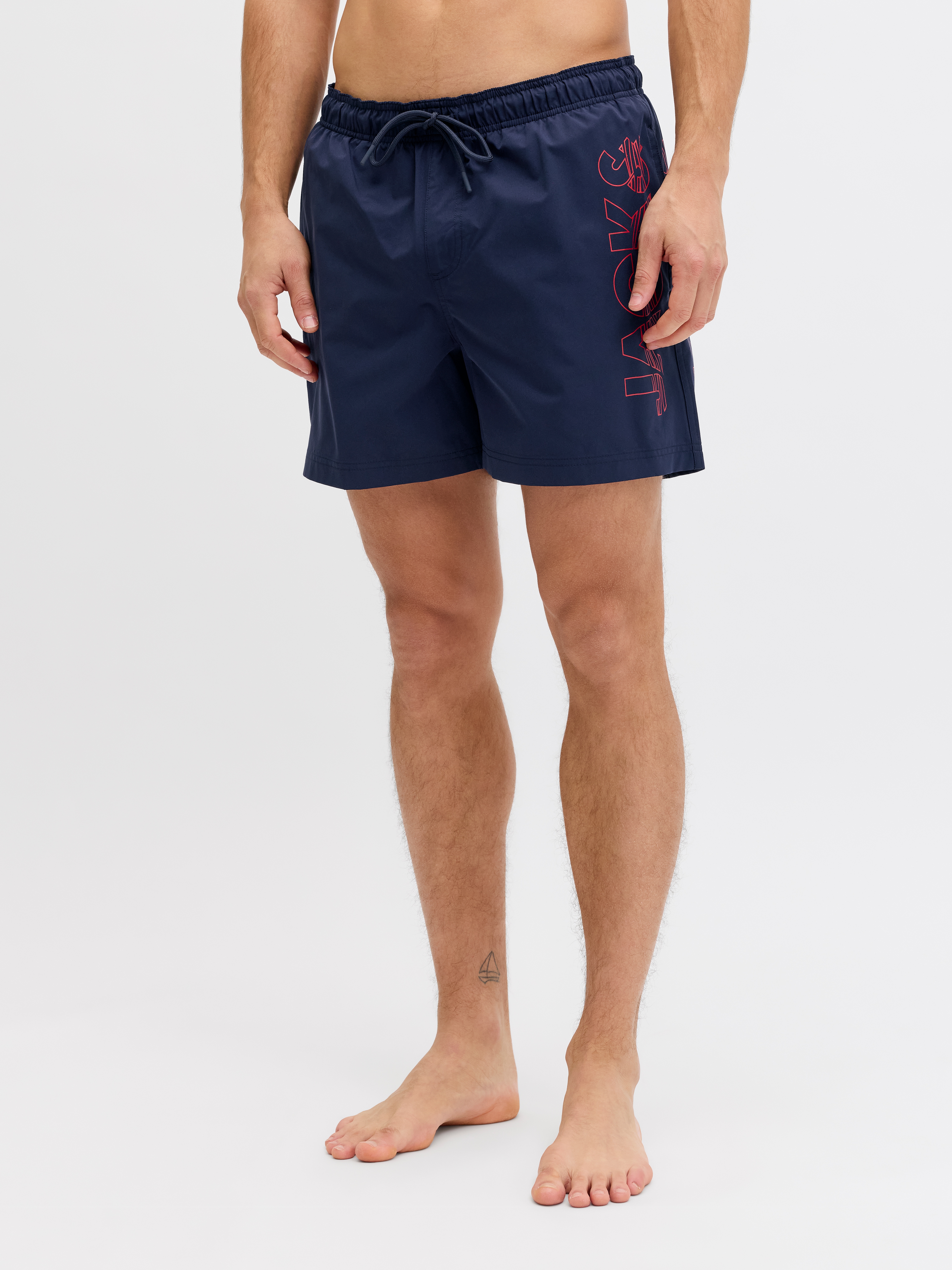 Jack & Jones Badeshorts "JPSTMAUI WAVE LOGO SWIM SHORTS SN" Kunstfaser, normal geschniten