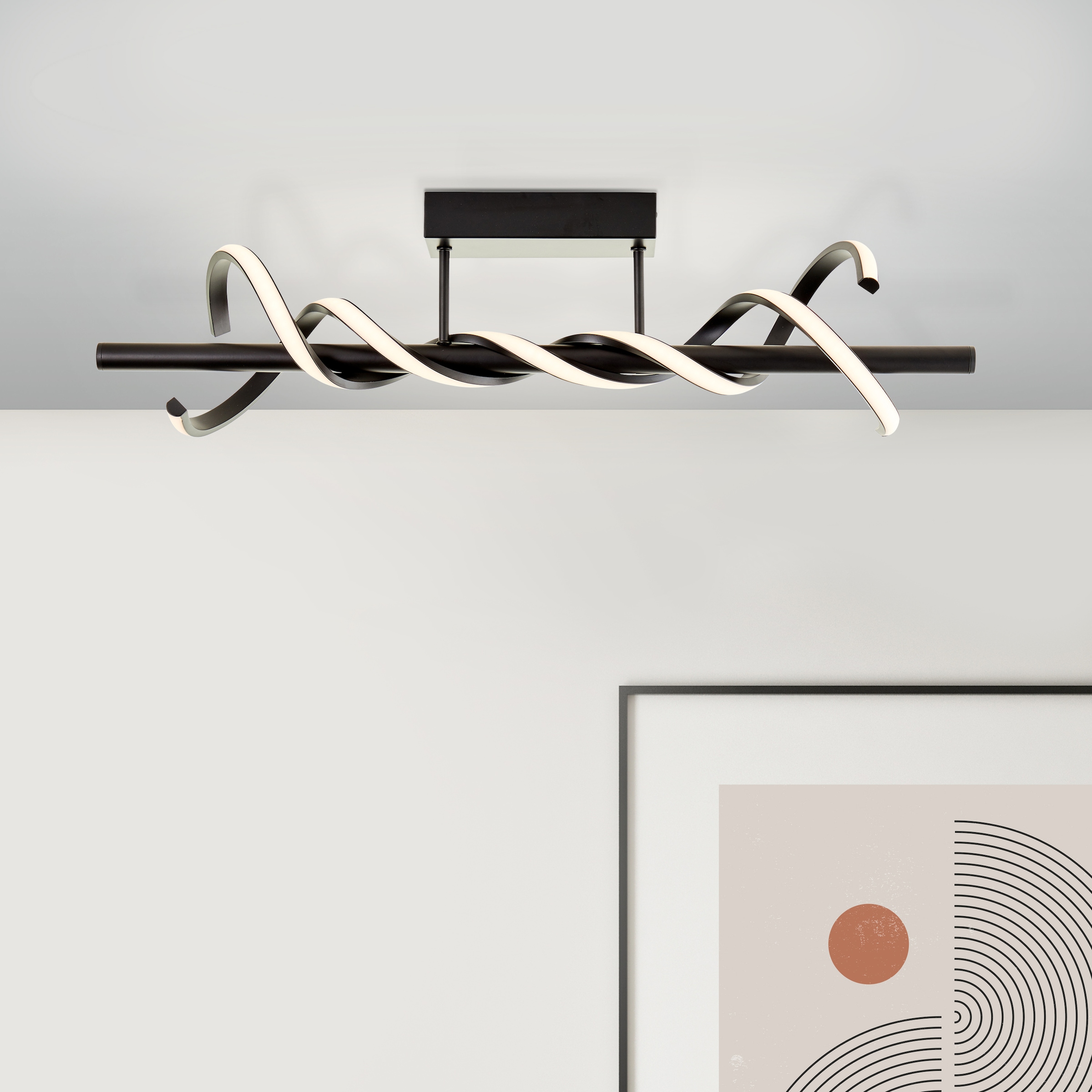 Brilliant LED Deckenleuchte »Amalie«, Breite 76 cm, 2100 lm, Metall/Kunststoff, schwarz