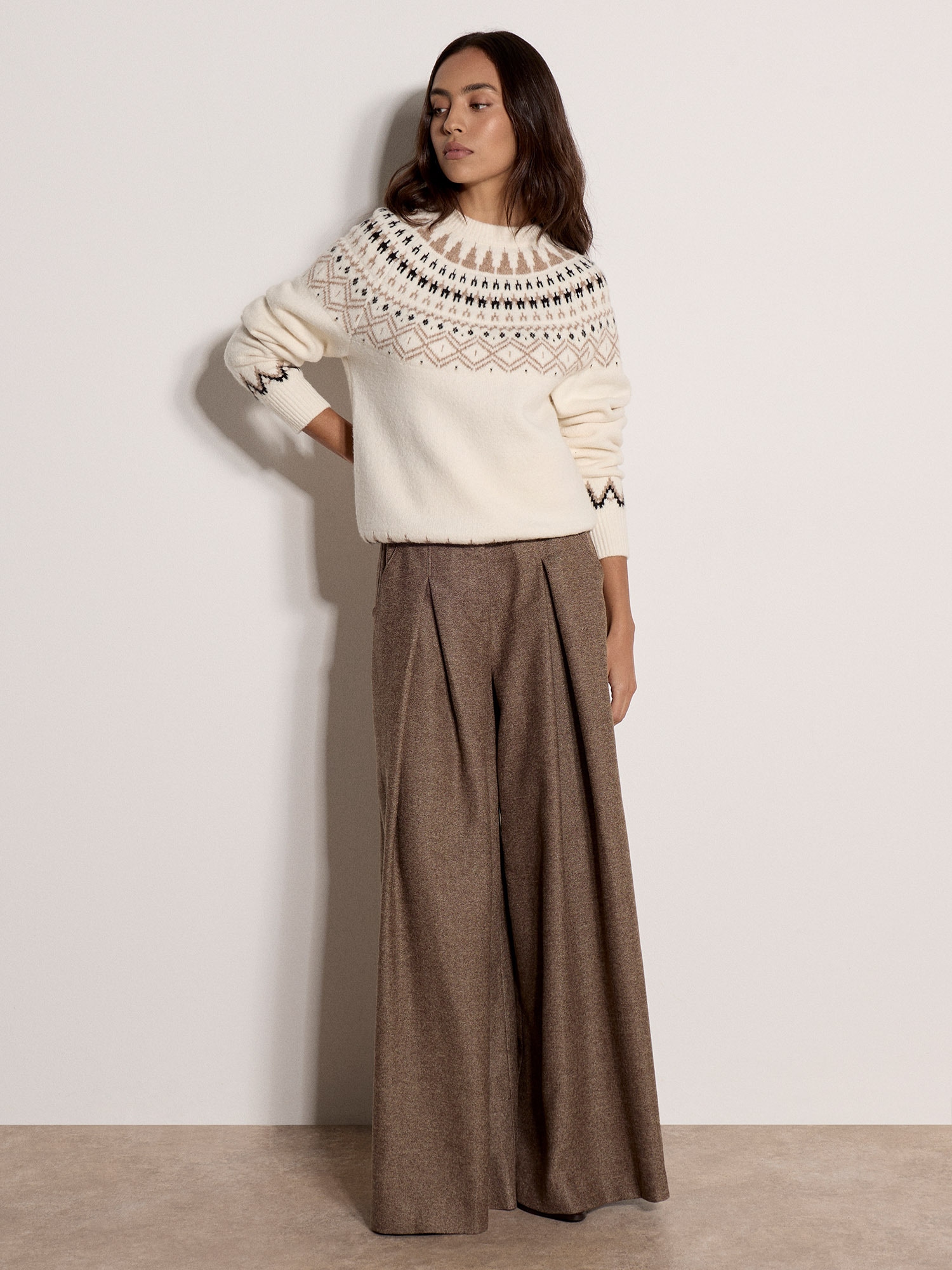 Apricot Strickpullover »Norwegerpullover« mit U-Boot-Ausschnitt