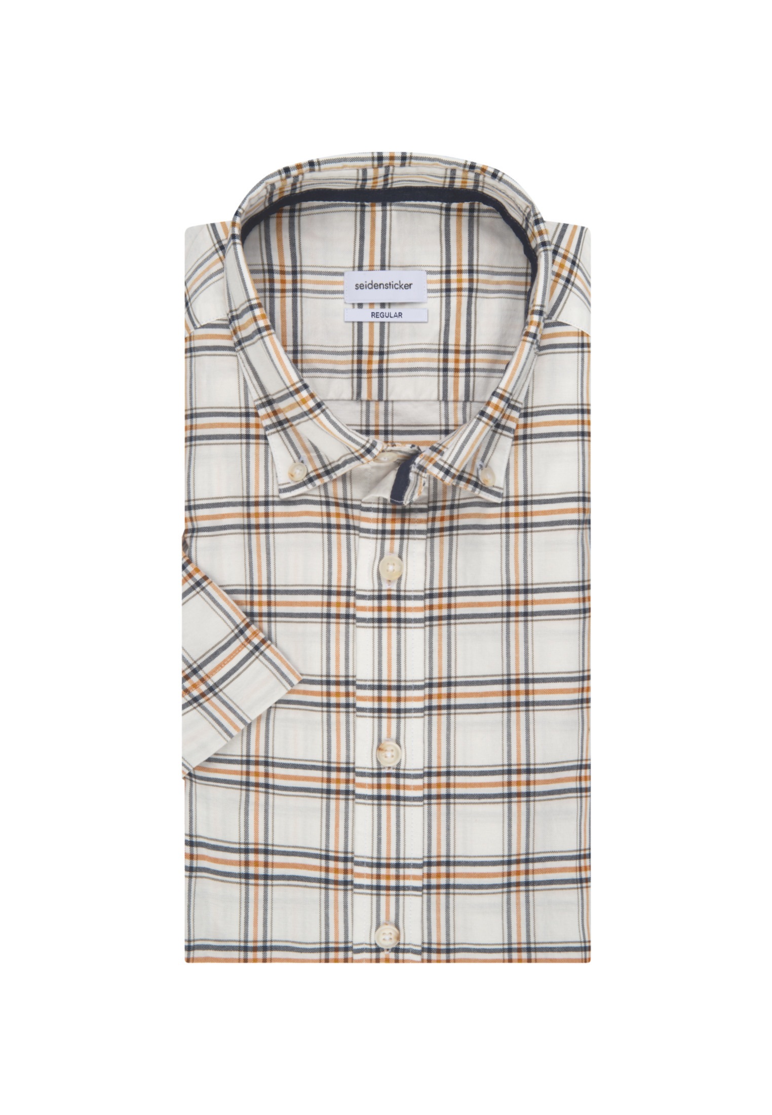 seidensticker Businesshemd »Schwarze Rose«, Regular Kurzarm Button-Down-Kragen Karo