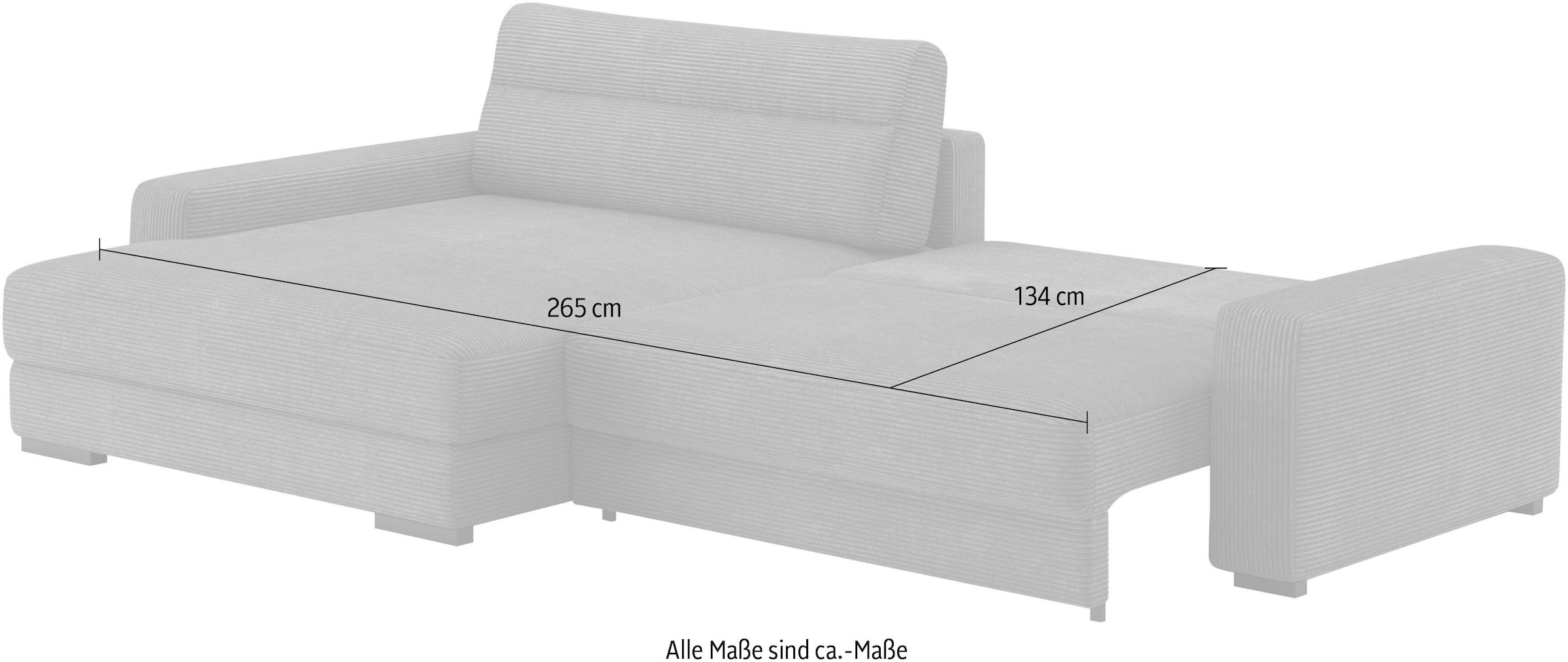 Mr. Couch Ecksofa »Marcello DuraFlex L-Form«, EasyBett, Bettkasten, Kaltschaumpolsterung, bis 140 kg belastbar