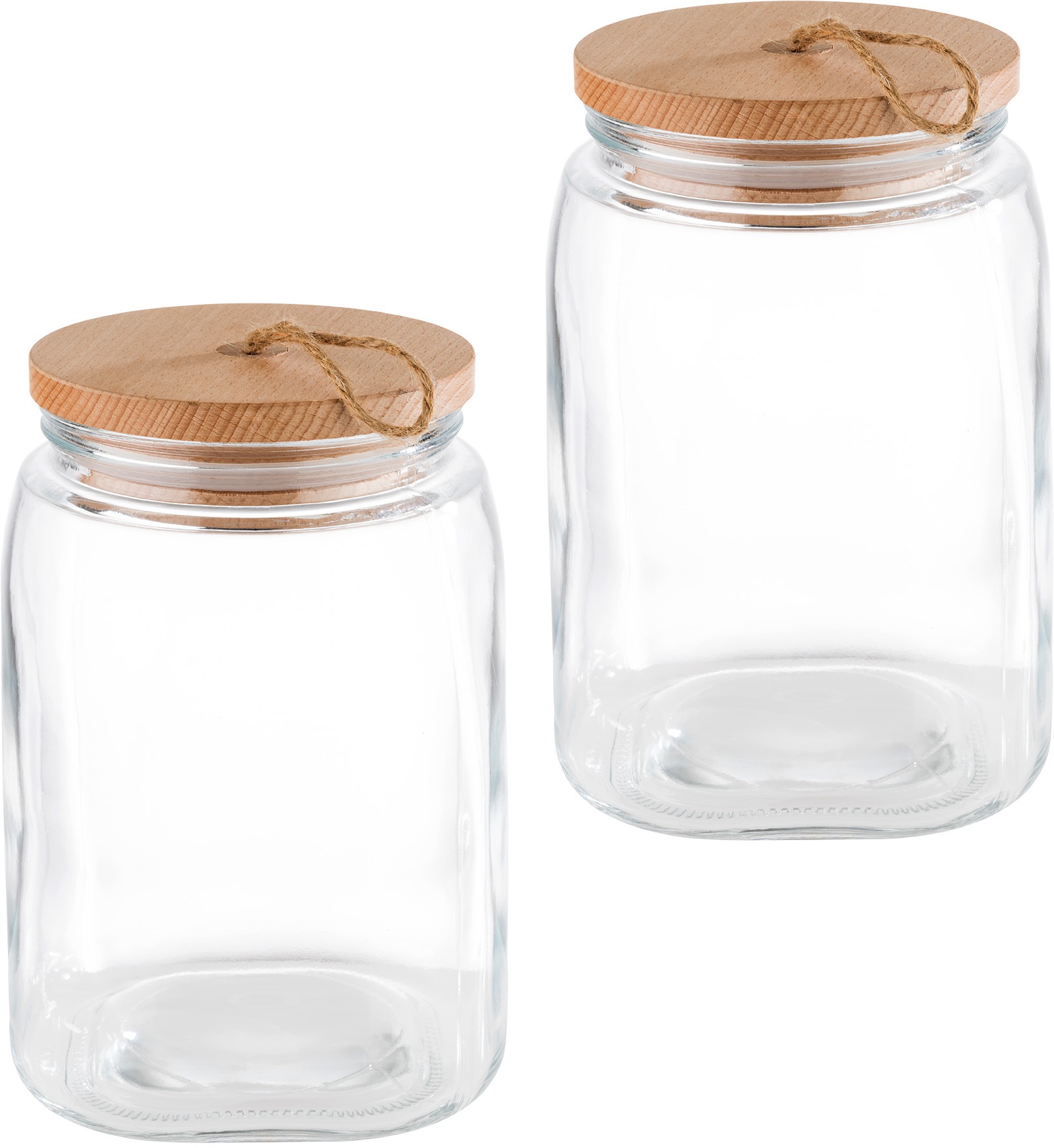 APS Vorratsglas "Woody" Set, 2 Stk. tlg. inkl. Holzdeckel, 2,5 Liter günstig online kaufen