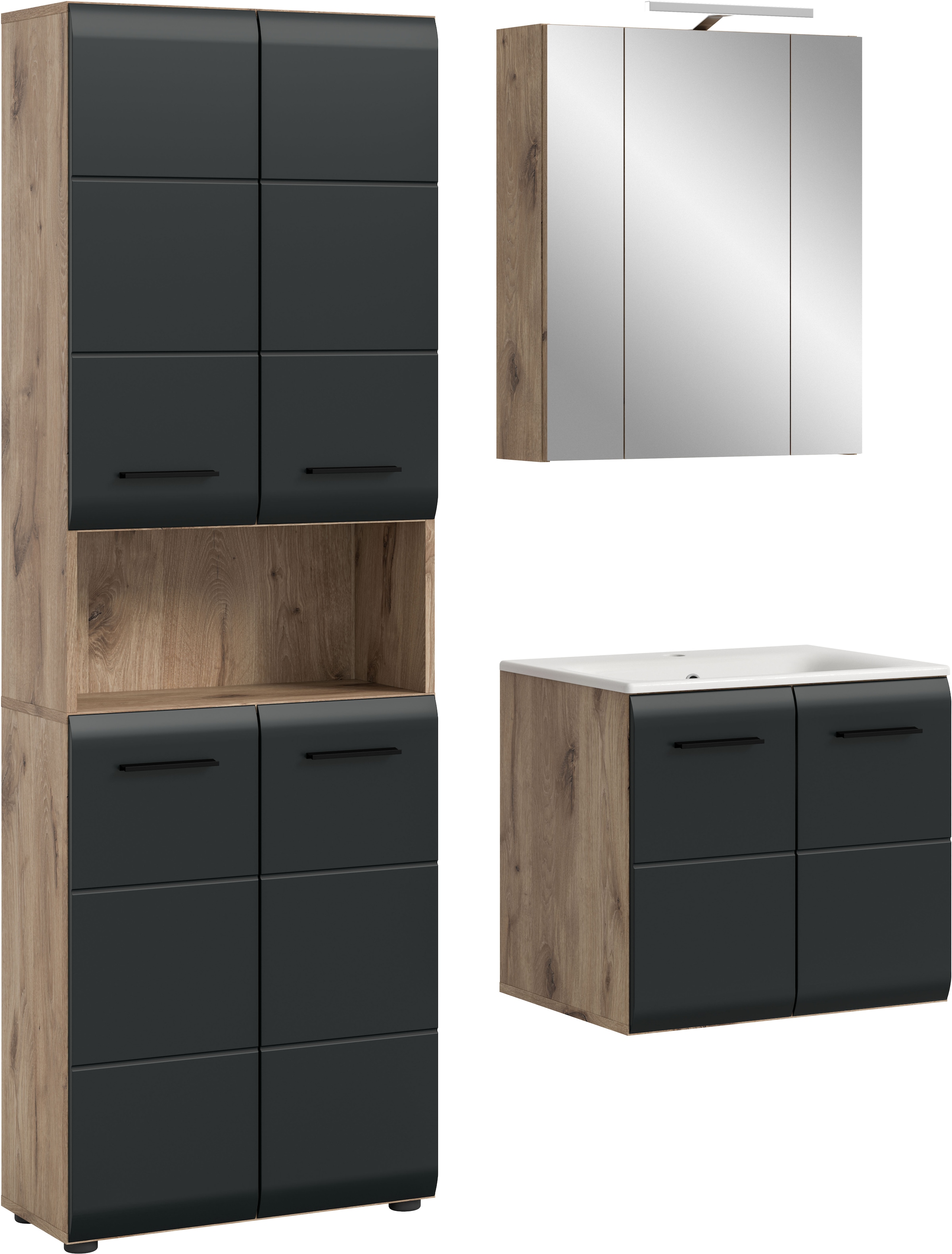 INOSIGN Badezimmer-Set, (Set, 5 St.), Florenz, Badkombination 5-tlg, Nox Oa günstig online kaufen