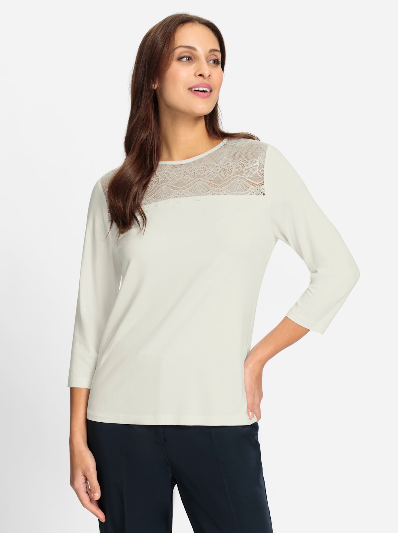 Lady 3/4-Arm-Shirt »Spitzen-Shirt«, (1 tlg.)