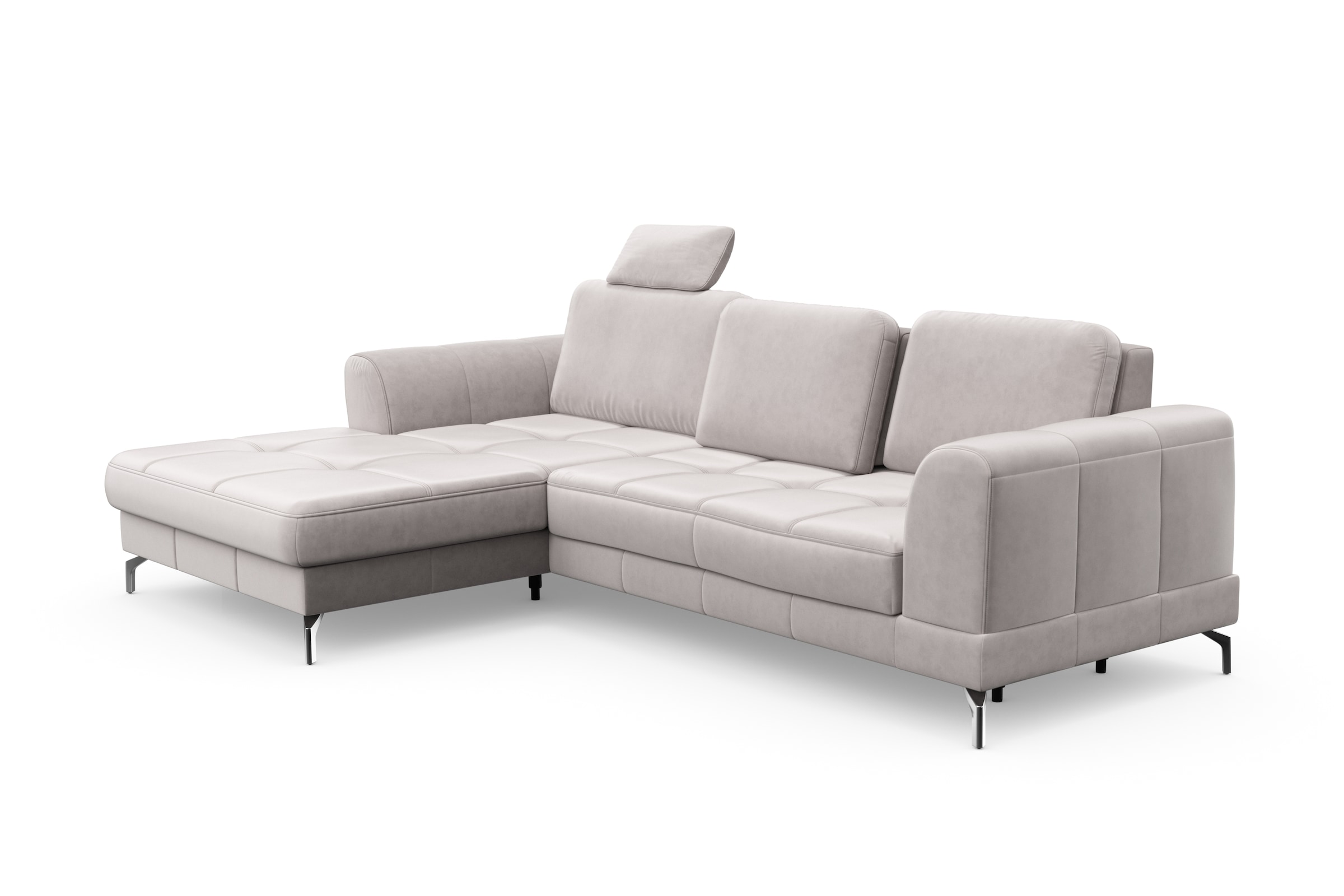 sit&more Ecksofa »Bendigo L-Form«, inklusive Sitztiefenverstellung, Bodenfreiheit 12 cm, in 2 Fußfarben