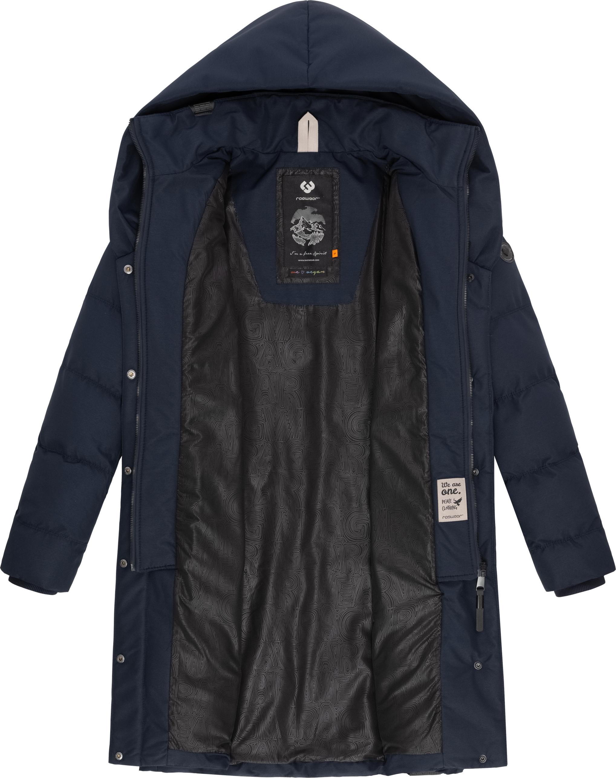 Ragwear Steppmantel »Natalka Melange«, wasserdichter Damen Wintermantel mit gefütterter Kapuze