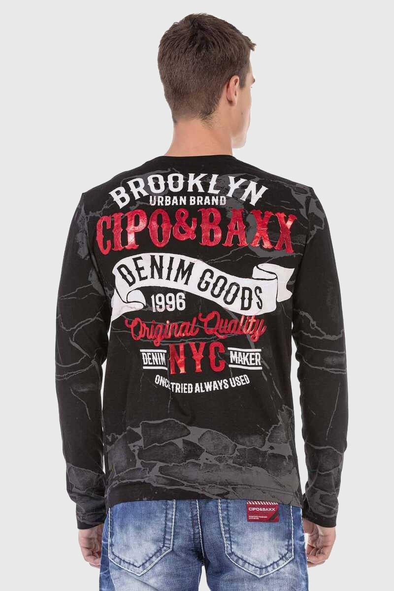 Cipo & Baxx T-Shirt »Sweatshirts«, mit Print und Allover-Muster