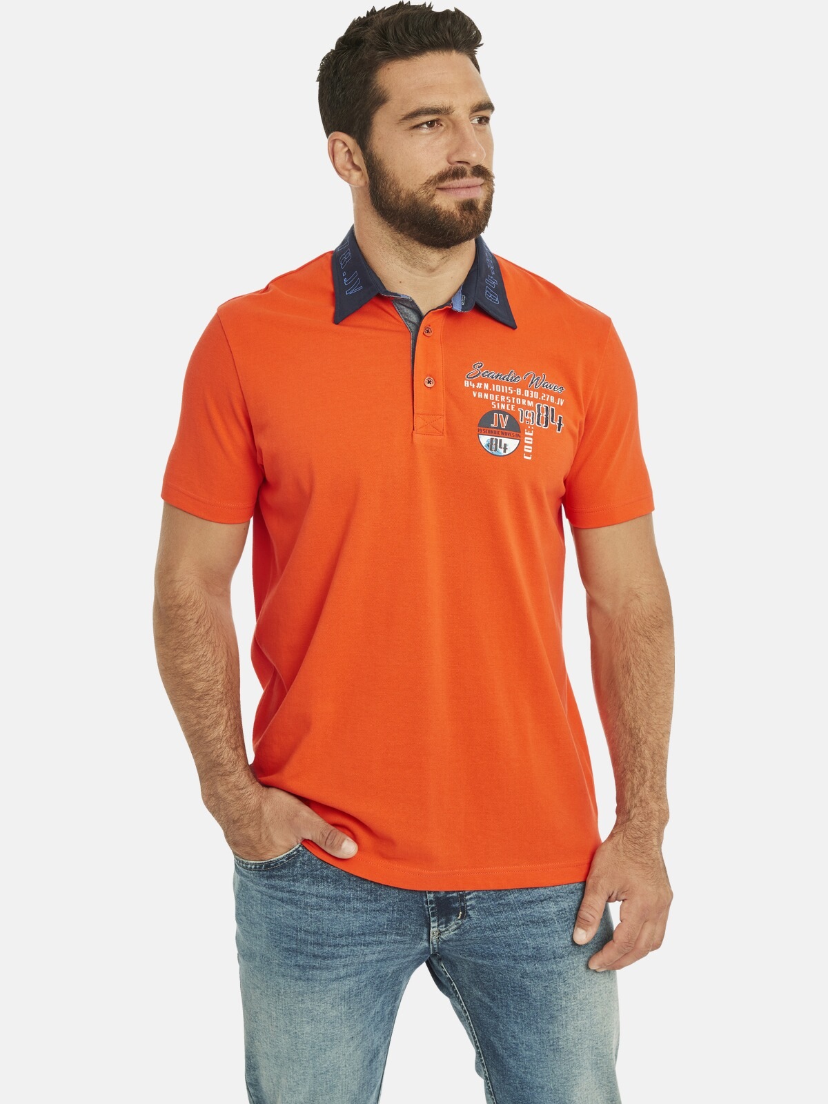 Poloshirt »Poloshirt KODEWIN«, (1 tlg.), mit maritimen Brustprint