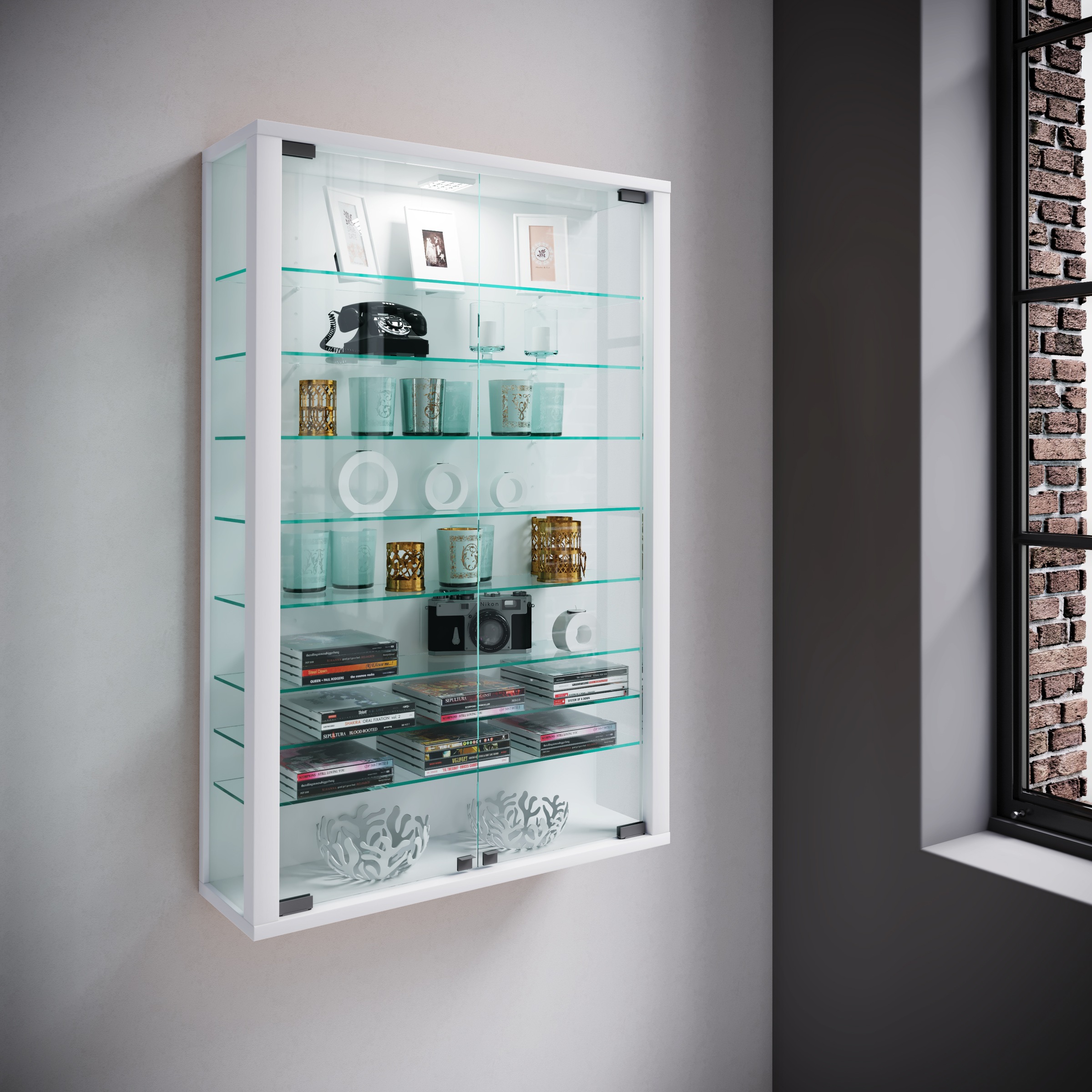 VCM Wandregal »Wandvitrine Hängevitrine Glasvitrine Vitrosa Mini«