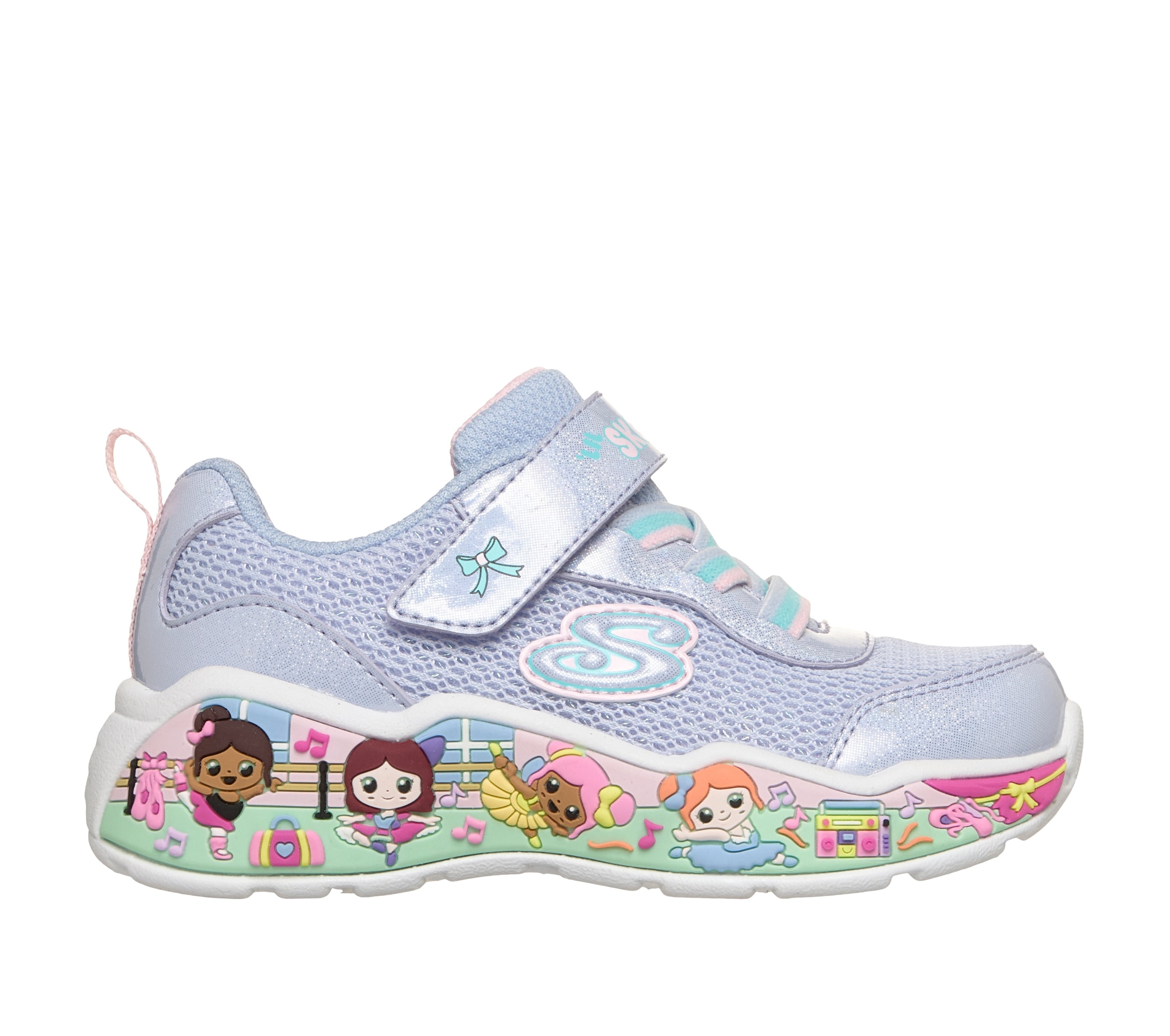 Skechers Lauflernschuh »PLAY SCENE-FUN SQUAD«  Sneaker mit bunten Motiven verziert, Größenschablone zum Download