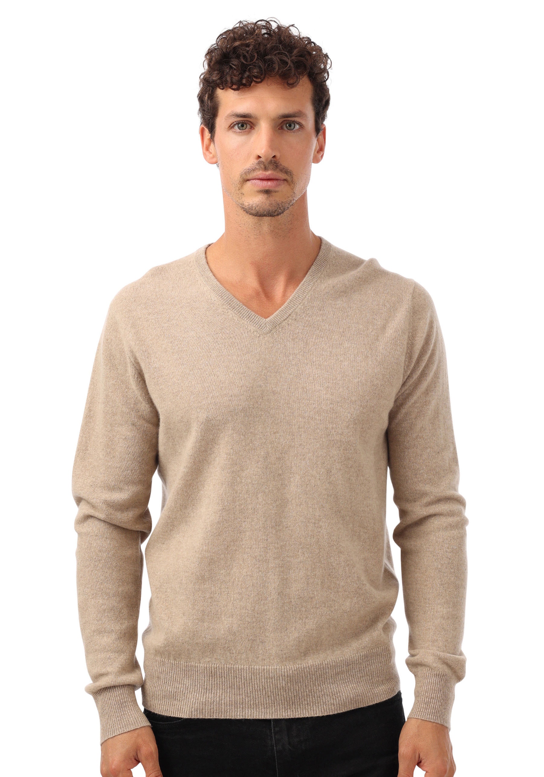 Zwillingsherz Kaschmirpullover, mit V-Ausschnitt und elegantem Fit