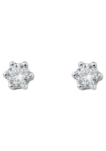 Paar Ohrhänger »0.1 ct Diamant Brillant Ohrringe Ohrstecker aus 950 Platin«