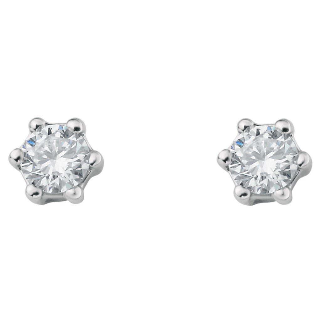 ONE ELEMENT Paar Ohrhänger »0.1 ct Diamant Brillant Ohrringe Ohrstecker aus 950 Platin«, Damen Platin Schmuck