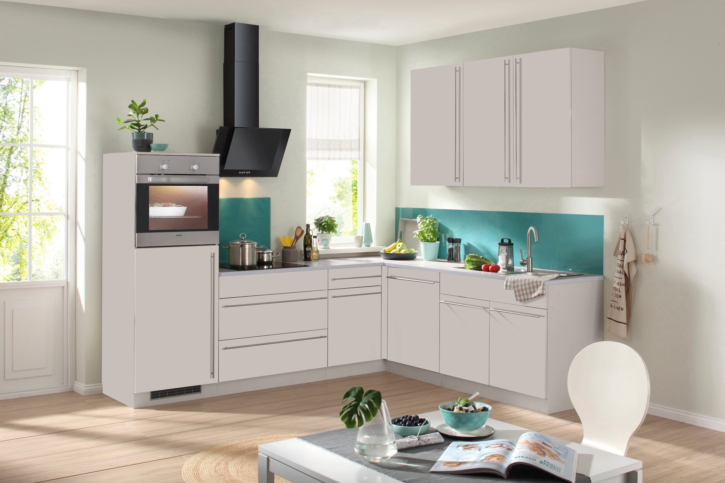 wiho Küchen Winkelküche »Chicago«, ohne E-Geräte, Stellbreite 260/220 cm