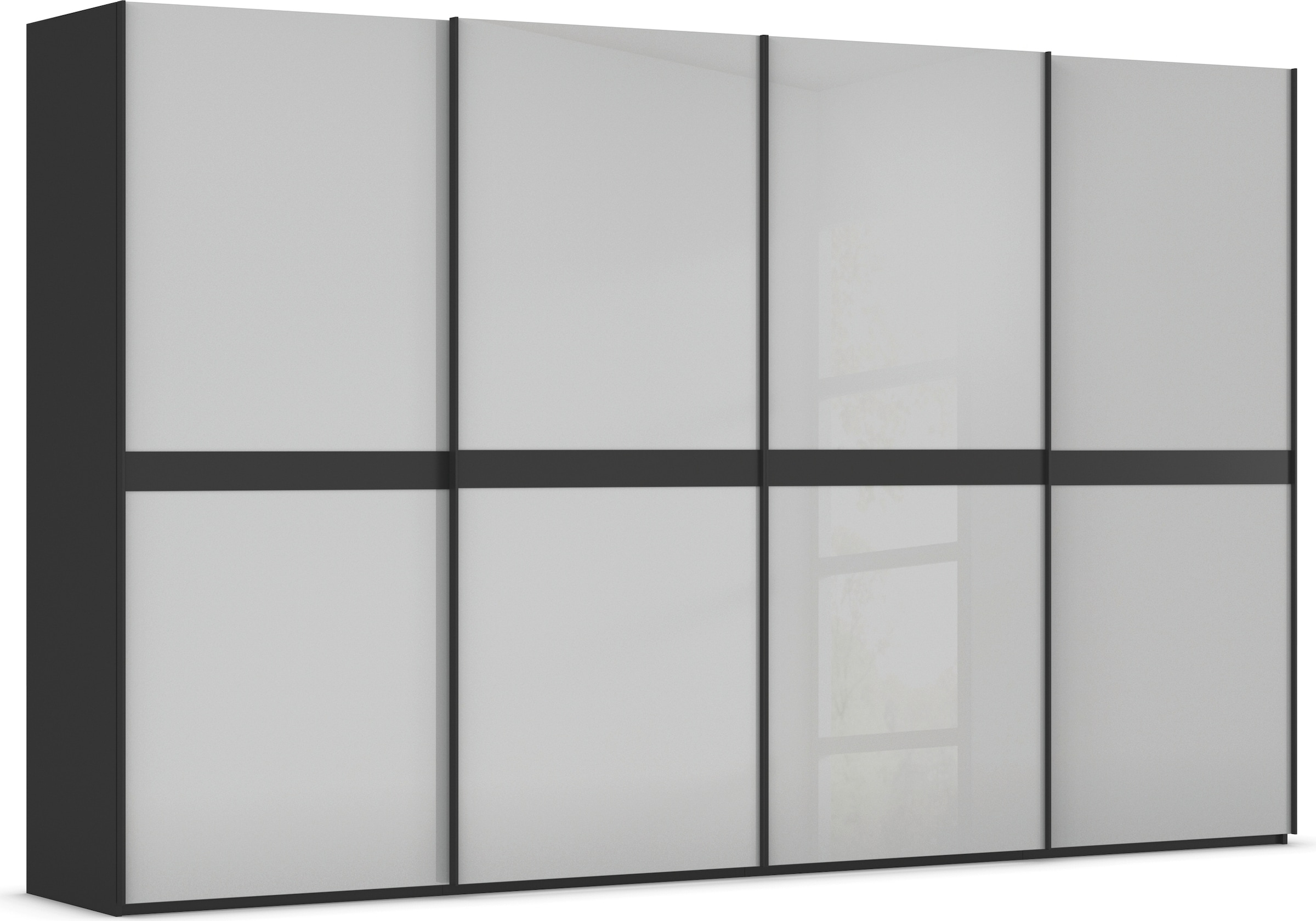 rauch "Kleiderschrank Schrank Garderobe Schlafzimmerschrank SCALE-LINE" edle Optik mit Bauchbinde in Korpusfarbe mit Glasfront MADE IN GERMANY