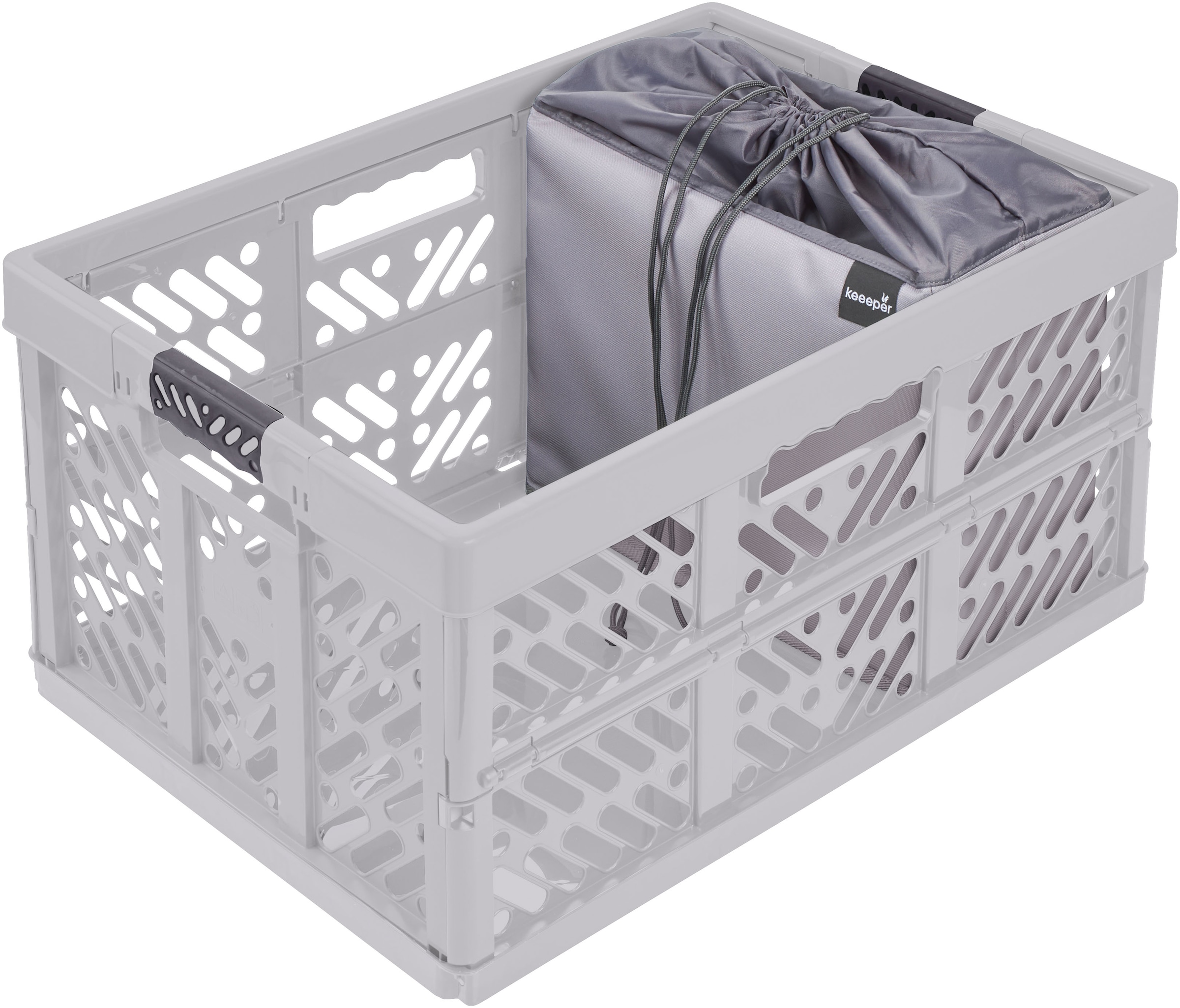 keeeper Klappbox "Profi-Klappbox ben 45l und faltbare Obst- und Gemüsebox neo 13l" Soft-Touch-Griffe, zusammenklappbar