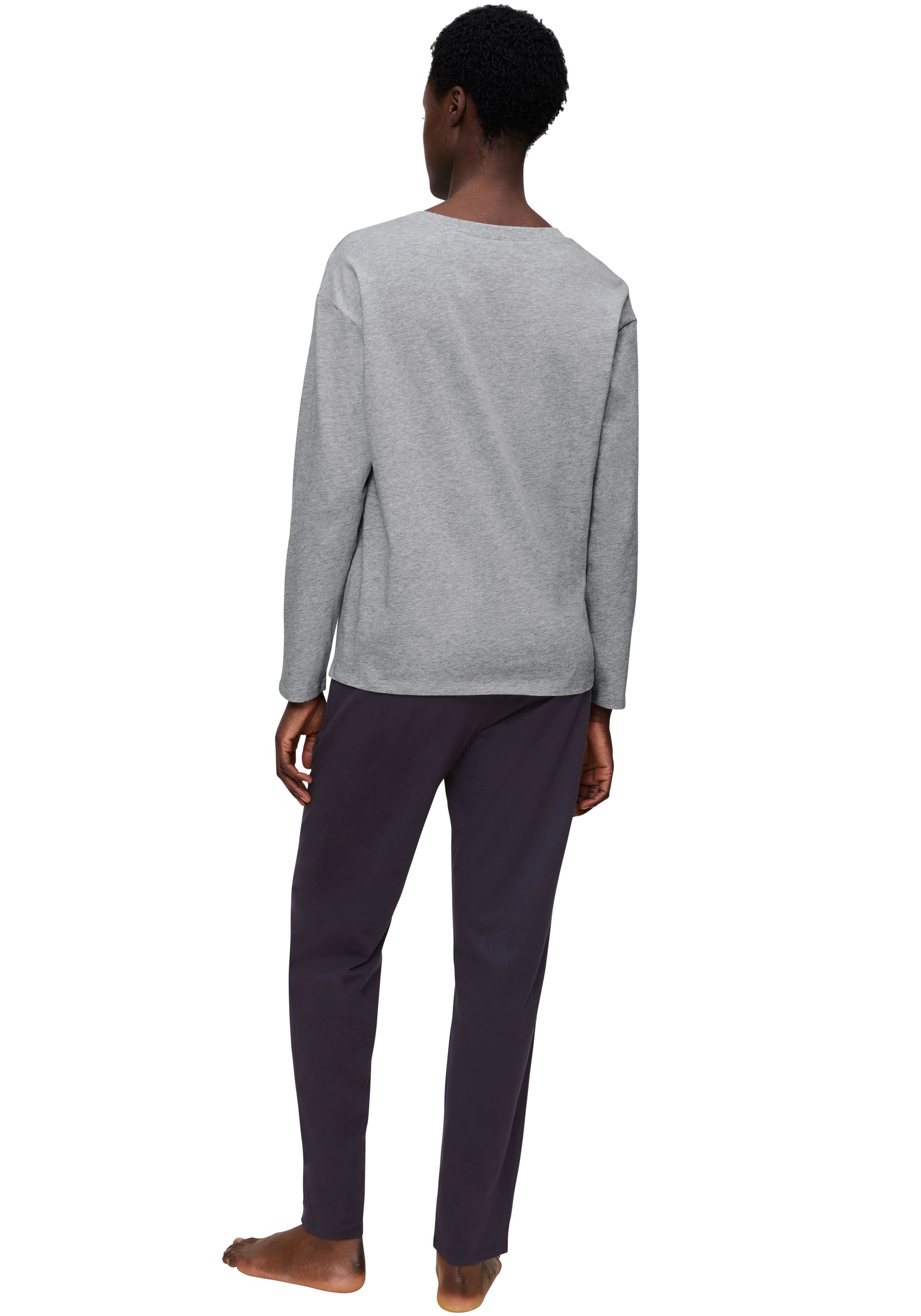 Thumbnail - Triumph Schlafanzug Blumenstickerei, Brusttasche, Rundhalsausschnitt, Langarm