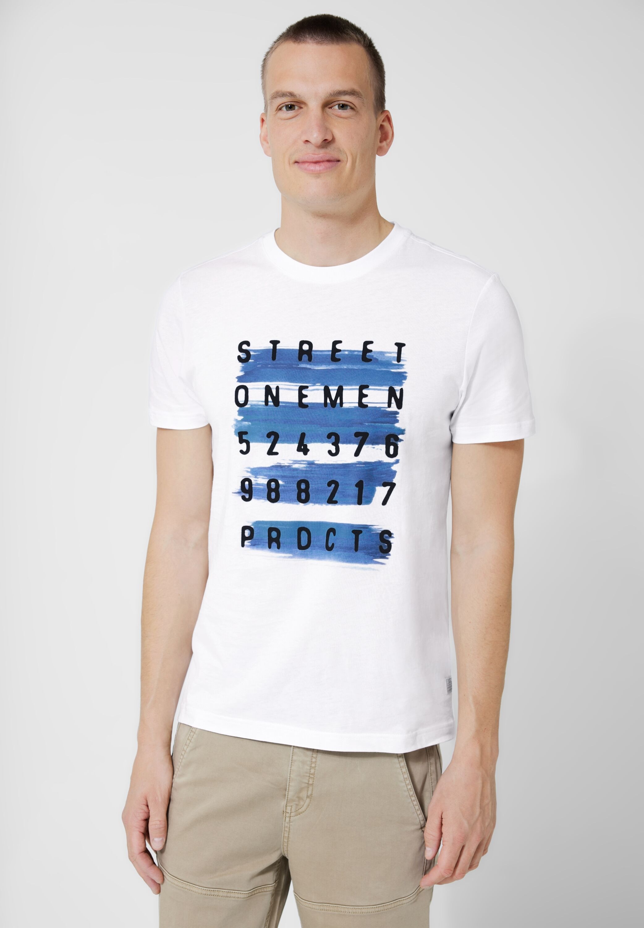 STREET ONE MEN Rundhalsshirt, mit Wordingprint