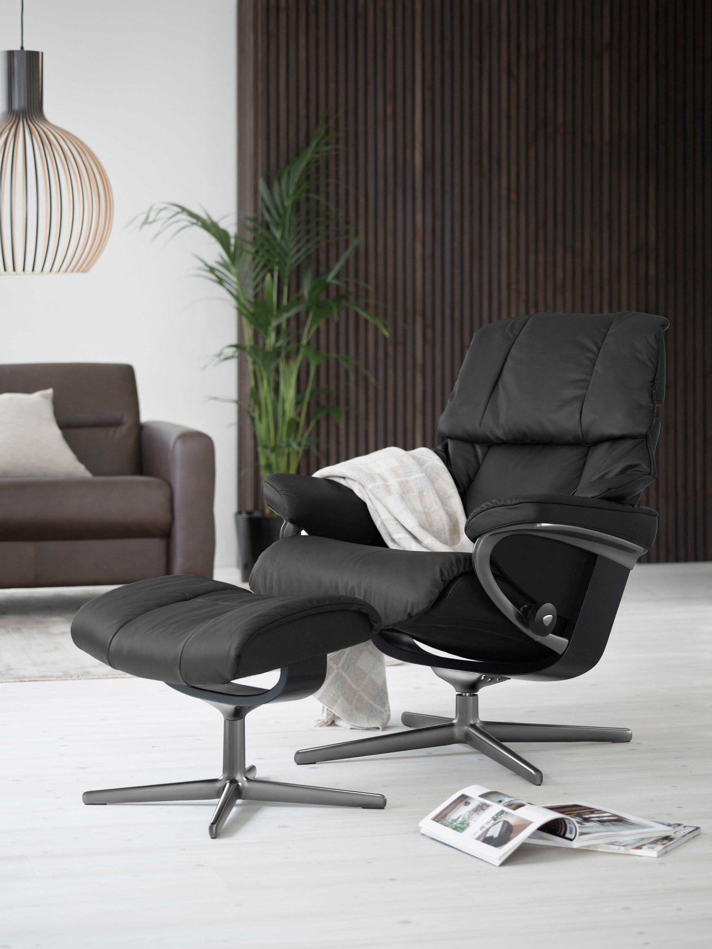 Stressless® Fußhocker »Reno«, mit Cross Base, Größe S, M & L, Holzakzent Schwarz