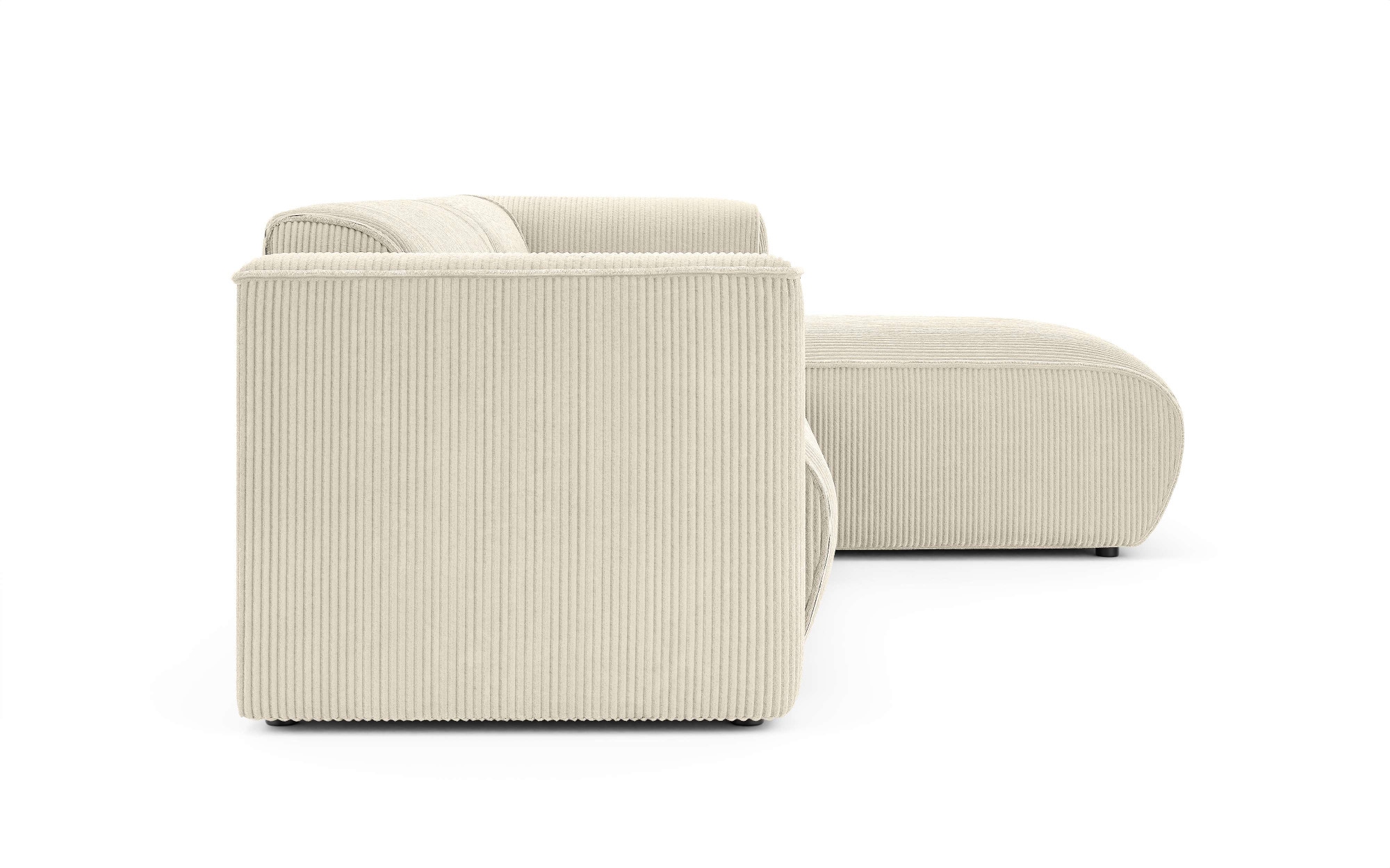 INOSIGN Ecksofa »MERID L-Form (257 cm), zeitlos & stilvolles Design,«, Aufwendig gepolstert, in Cord, Chenille und Struktur