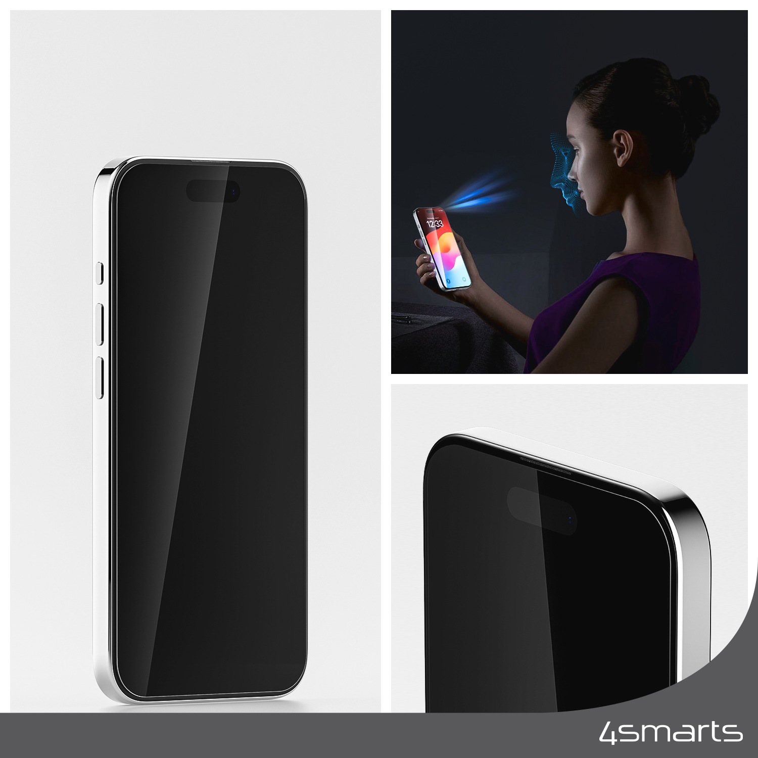 4smarts Displayschutzglas »Second Glass mit Montagerahmen«, für Apple iPhone 15 Pro Max