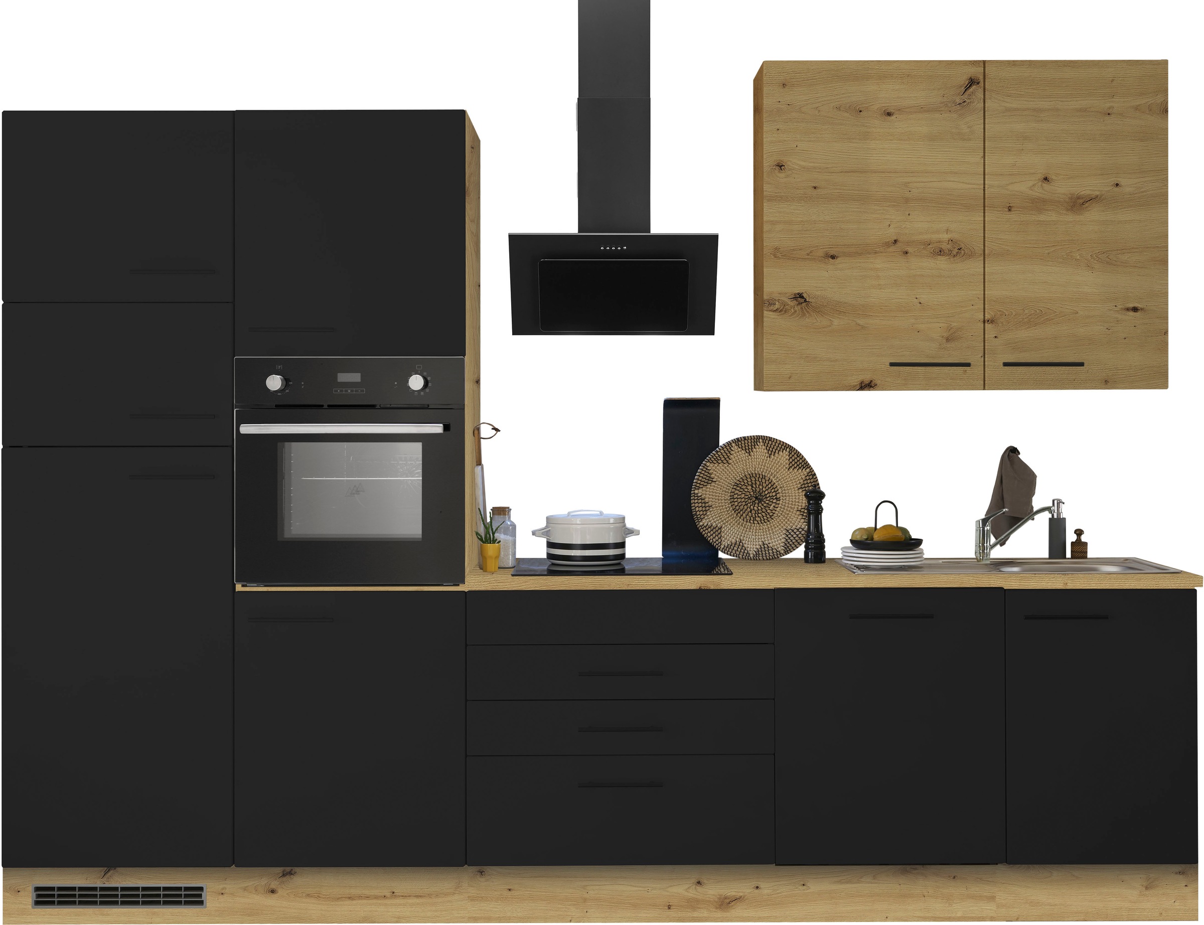 BASIC by Balculina Küchenzeile »Laureen«, Breite 310 cm, wahlweise mit E-Geräten